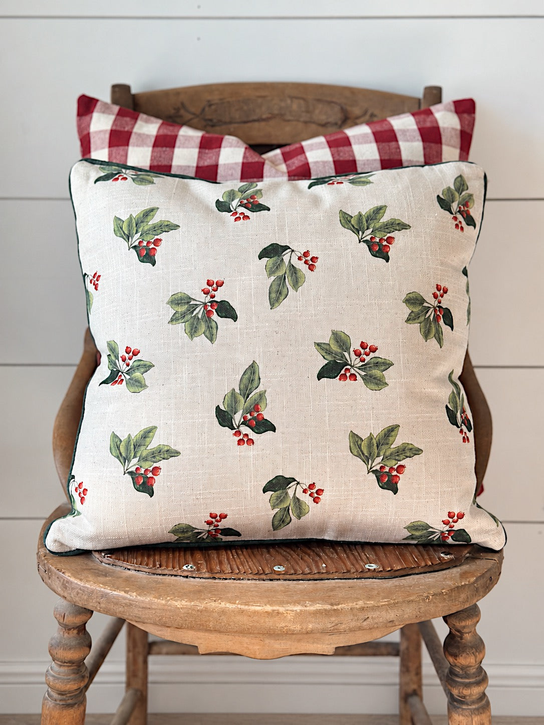 Holly Berry Throw Pillow