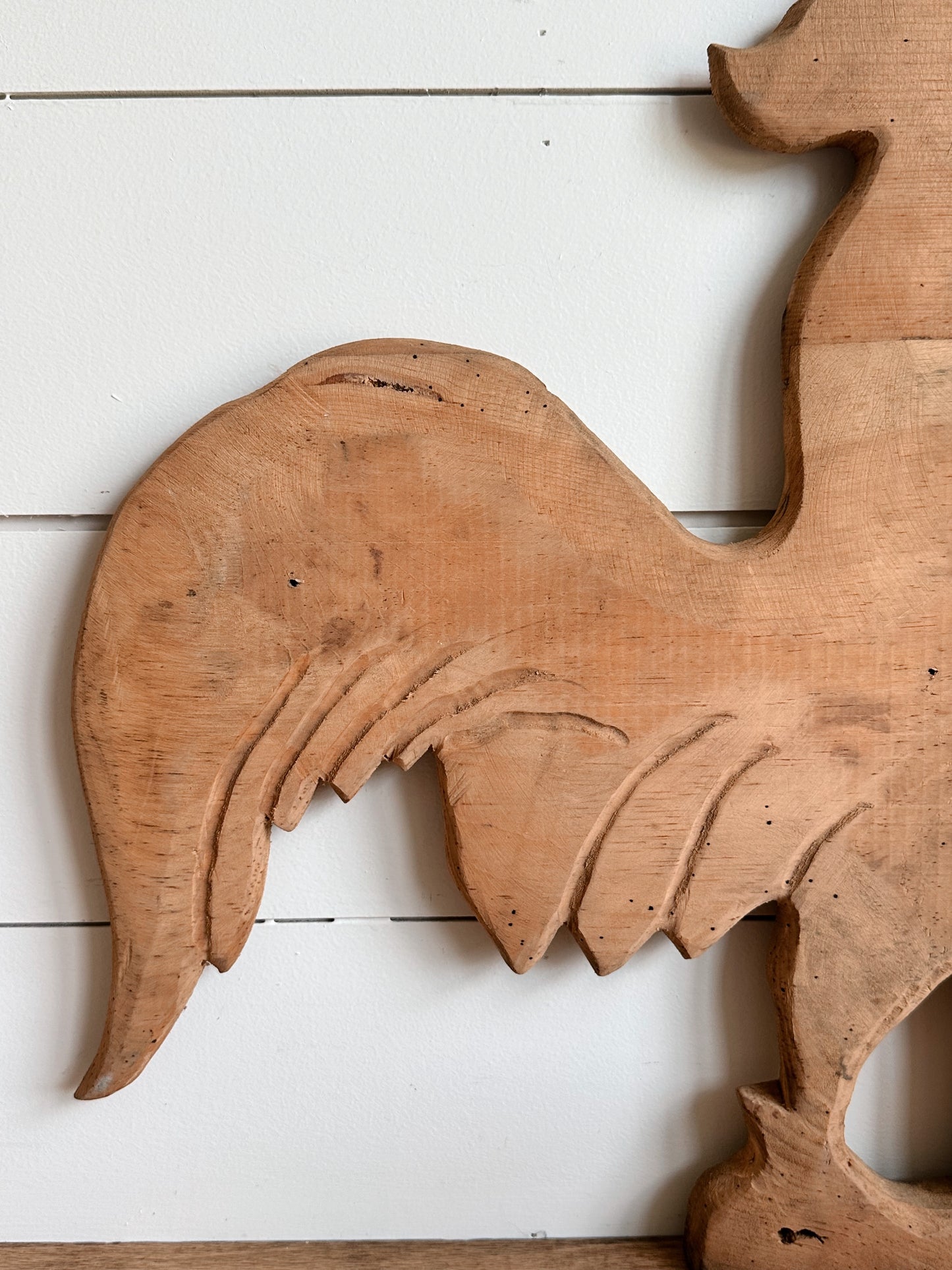 Hand Carved Vintage Wooden Rooster