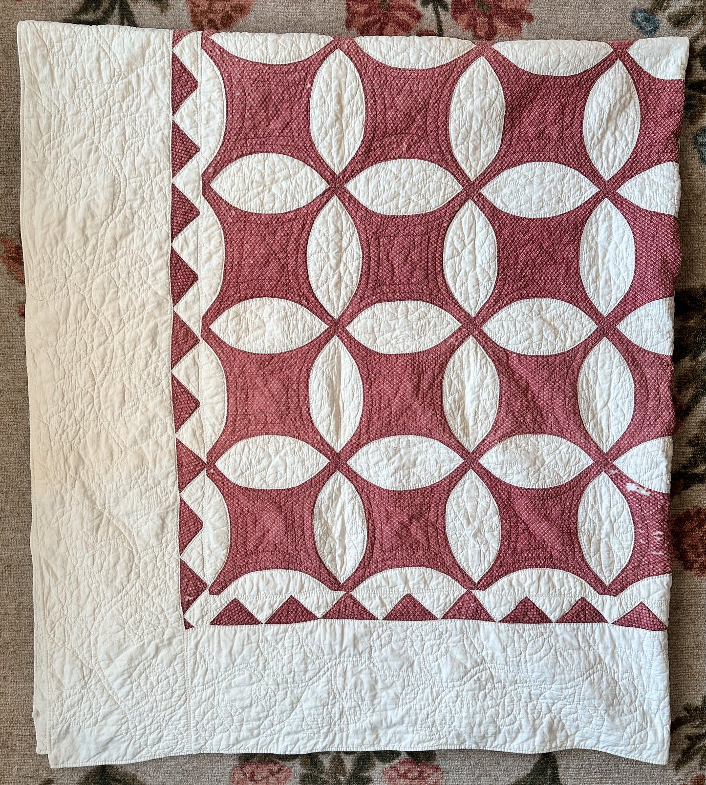Vintage Hand Stitched Quilt, Rob Peter to Pay Paul Design