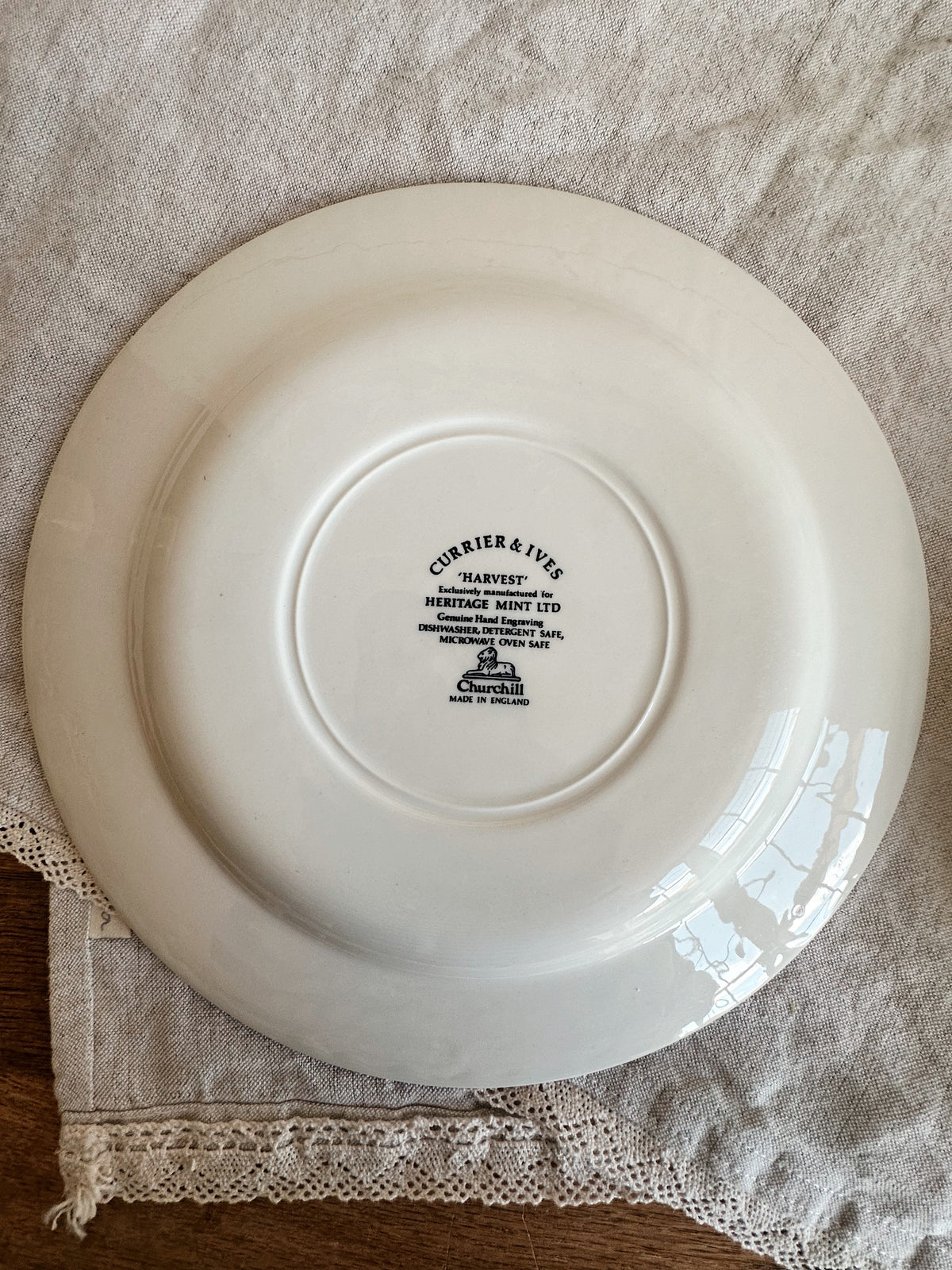 Pair of Vintage Churchill Currier & Ives “Harvest” Dinner Plates
