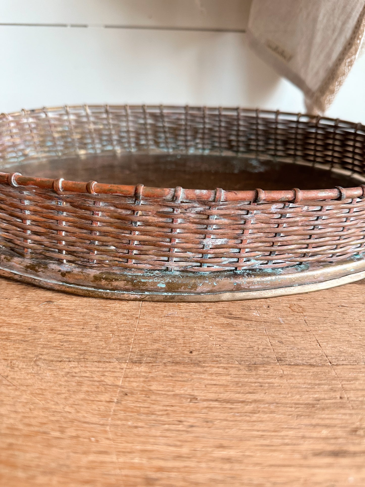 Vintage Woven Brass Tray