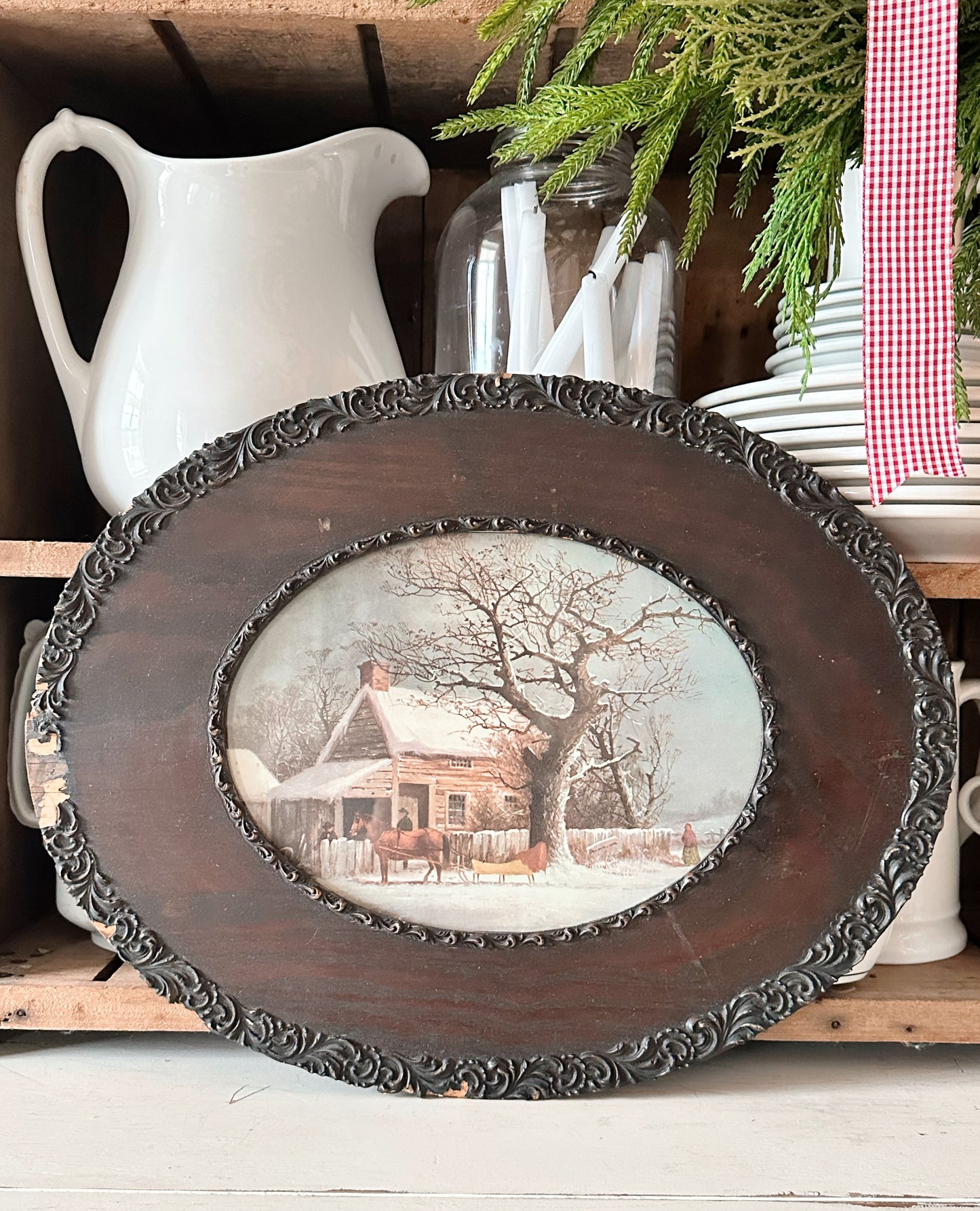 Beautiful Antique Wood Framed Print