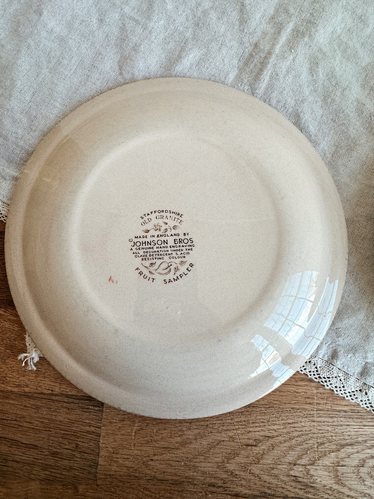 Pair of Vintage Johnson Bros “Fruit Sampler” Dinner Plates