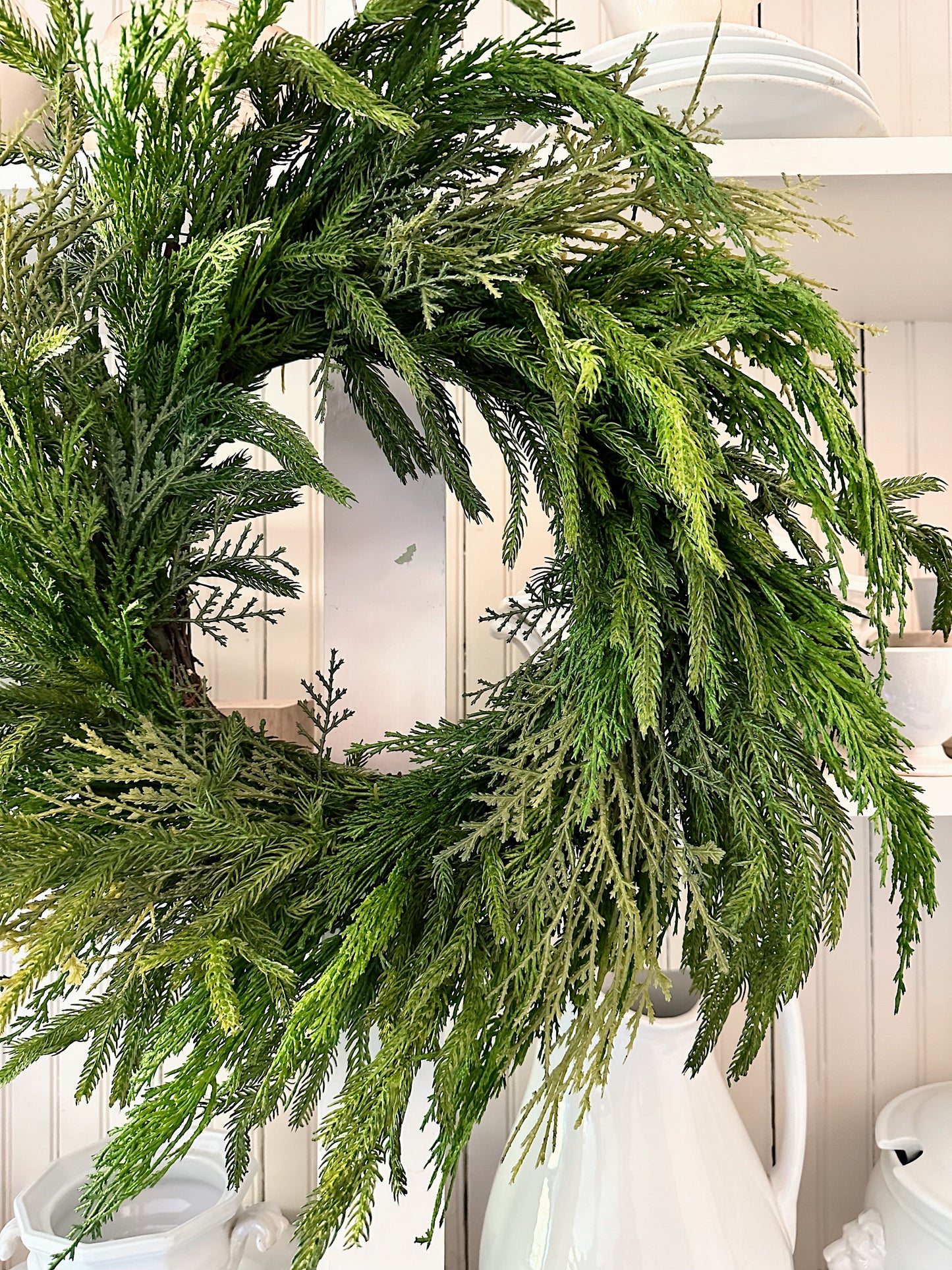 Deluxe Mixed Norfolk Pine & Cedar Wreath