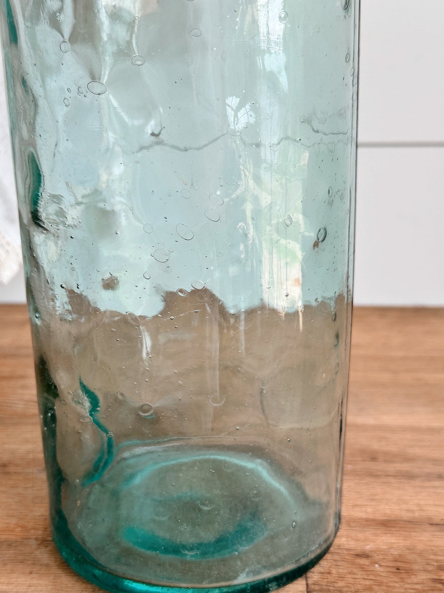 Large Vintage Blue Glass Bottle
