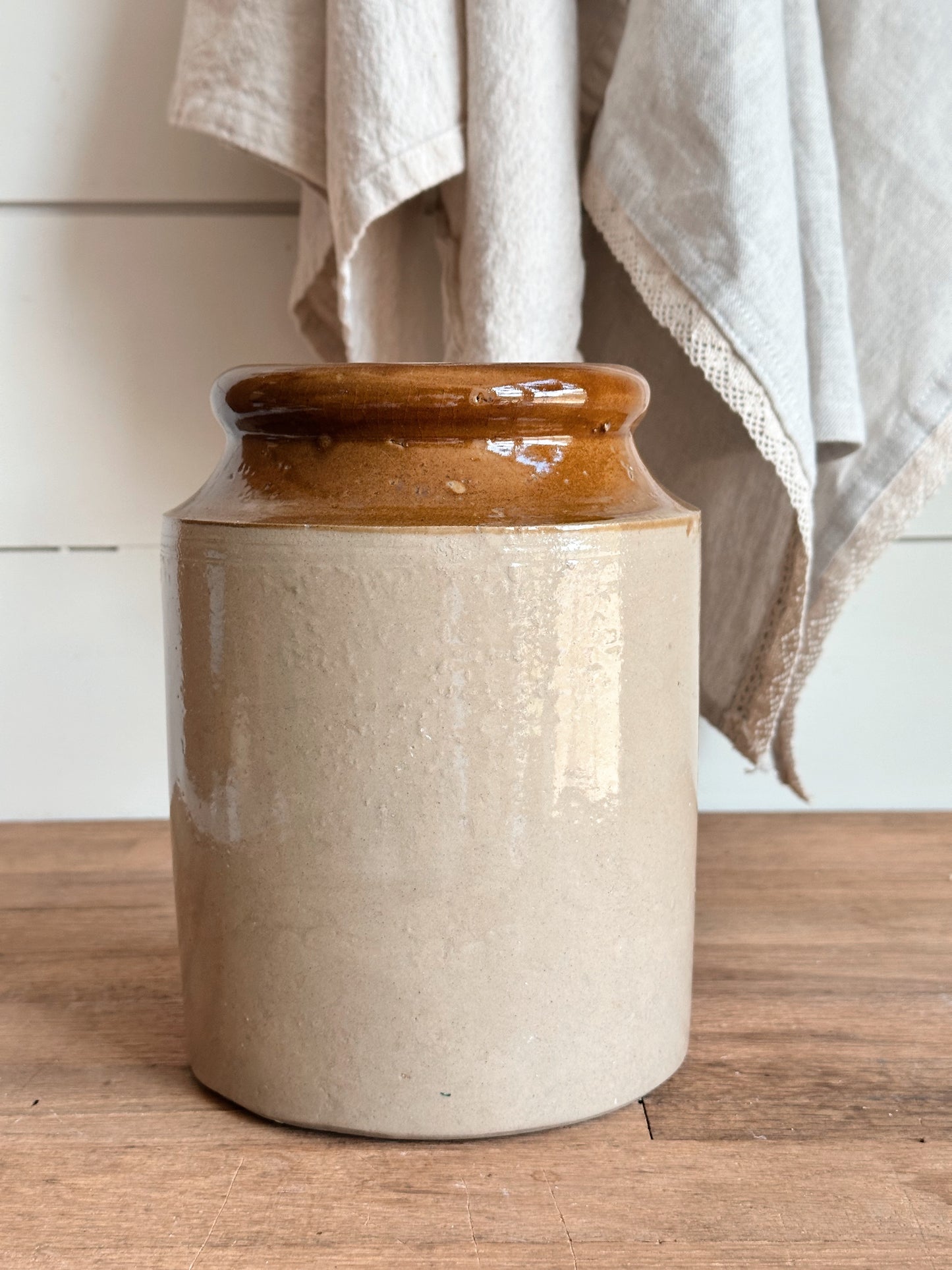 Two Toned Vintage Pantry Crock