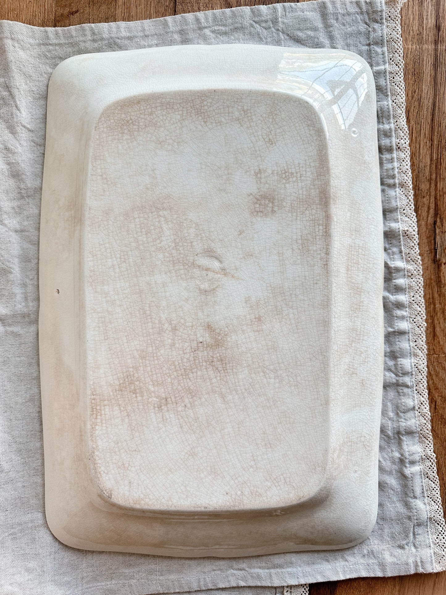 Beautifully Stained Large Antique Ironstone Platter