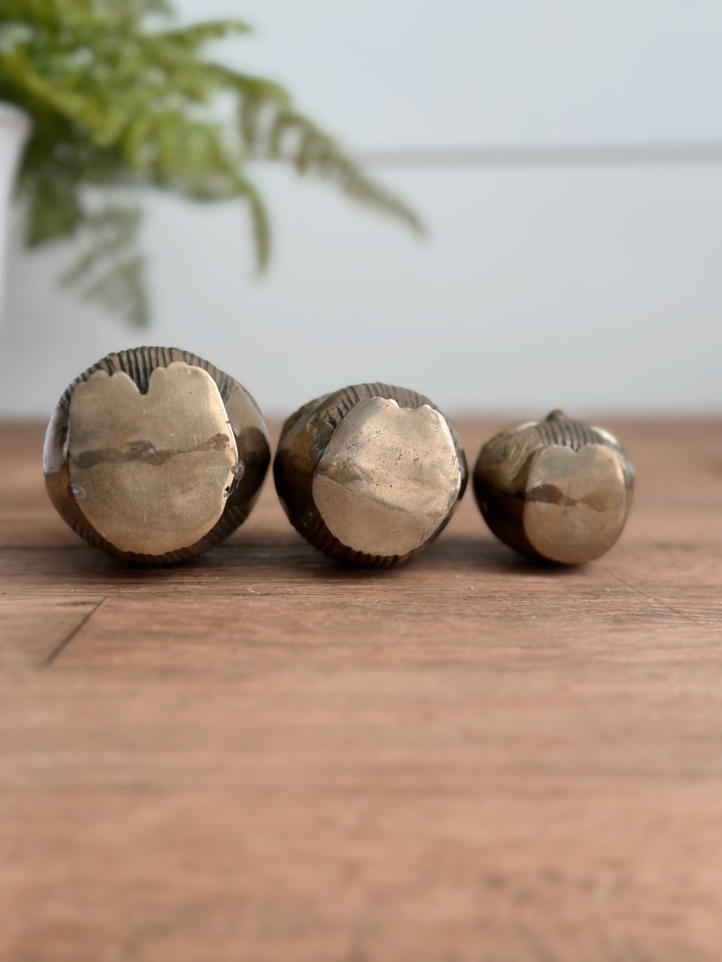 Trio of Vintage Brass Owls