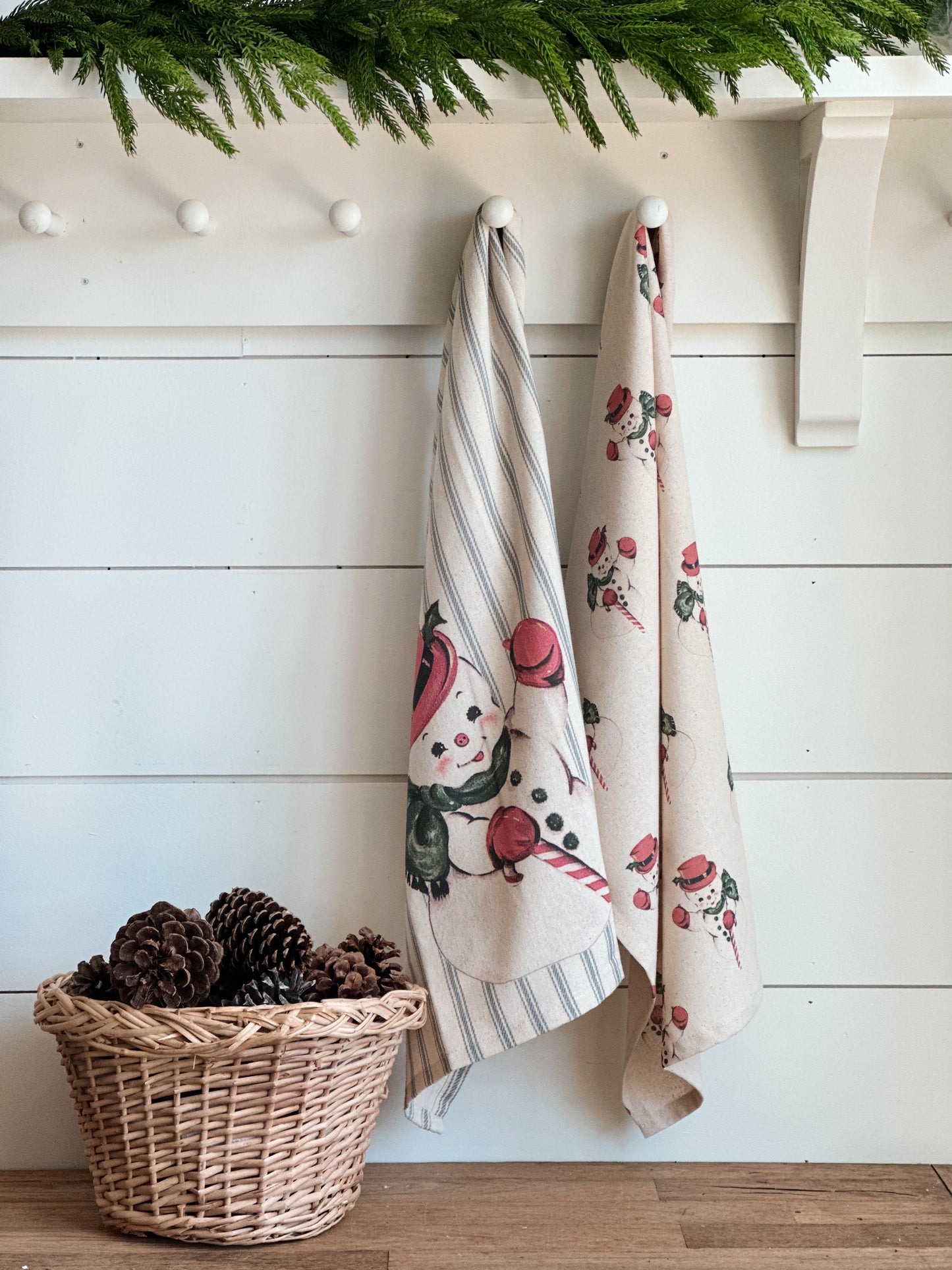 Vintage Inspired Snowman Tea Towels