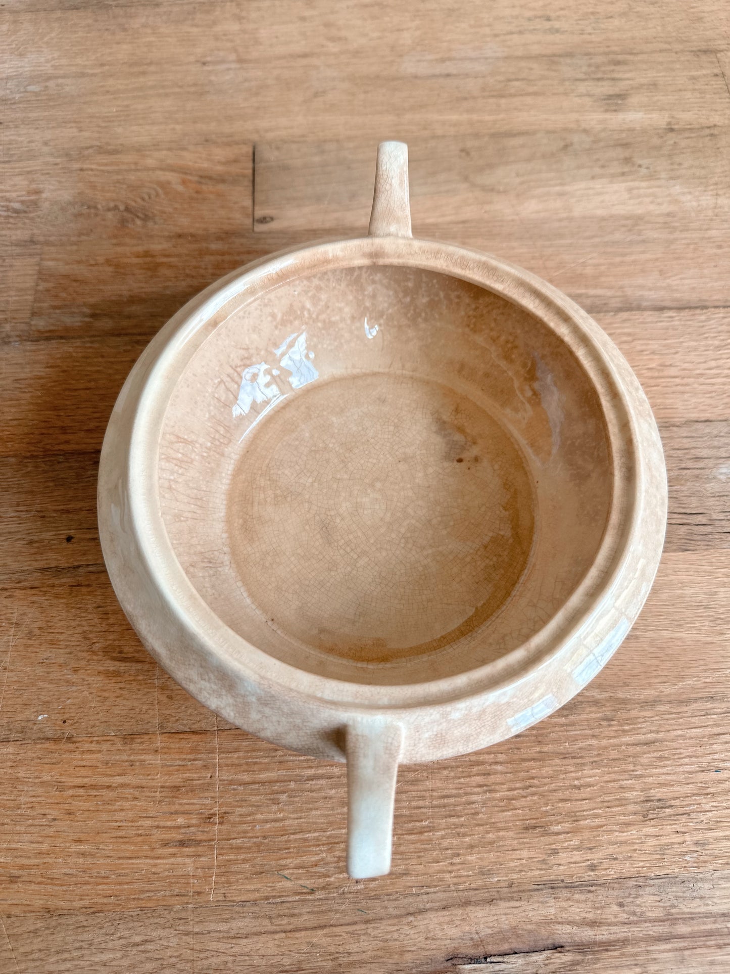 Beautifully Stained Vintage Ironstone Covered Dish
