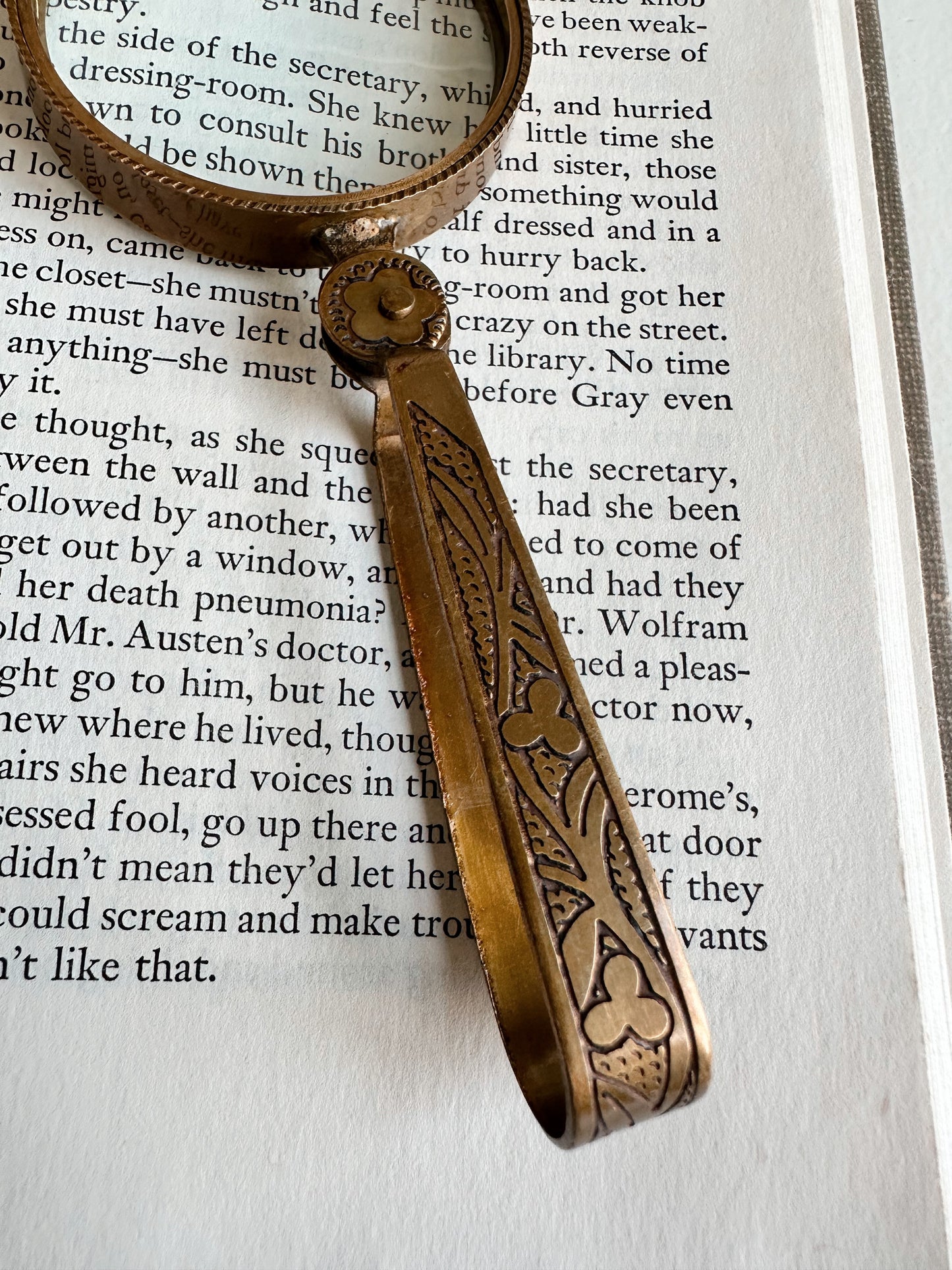 Petite Brass Magnifying Glass with Folding Handle