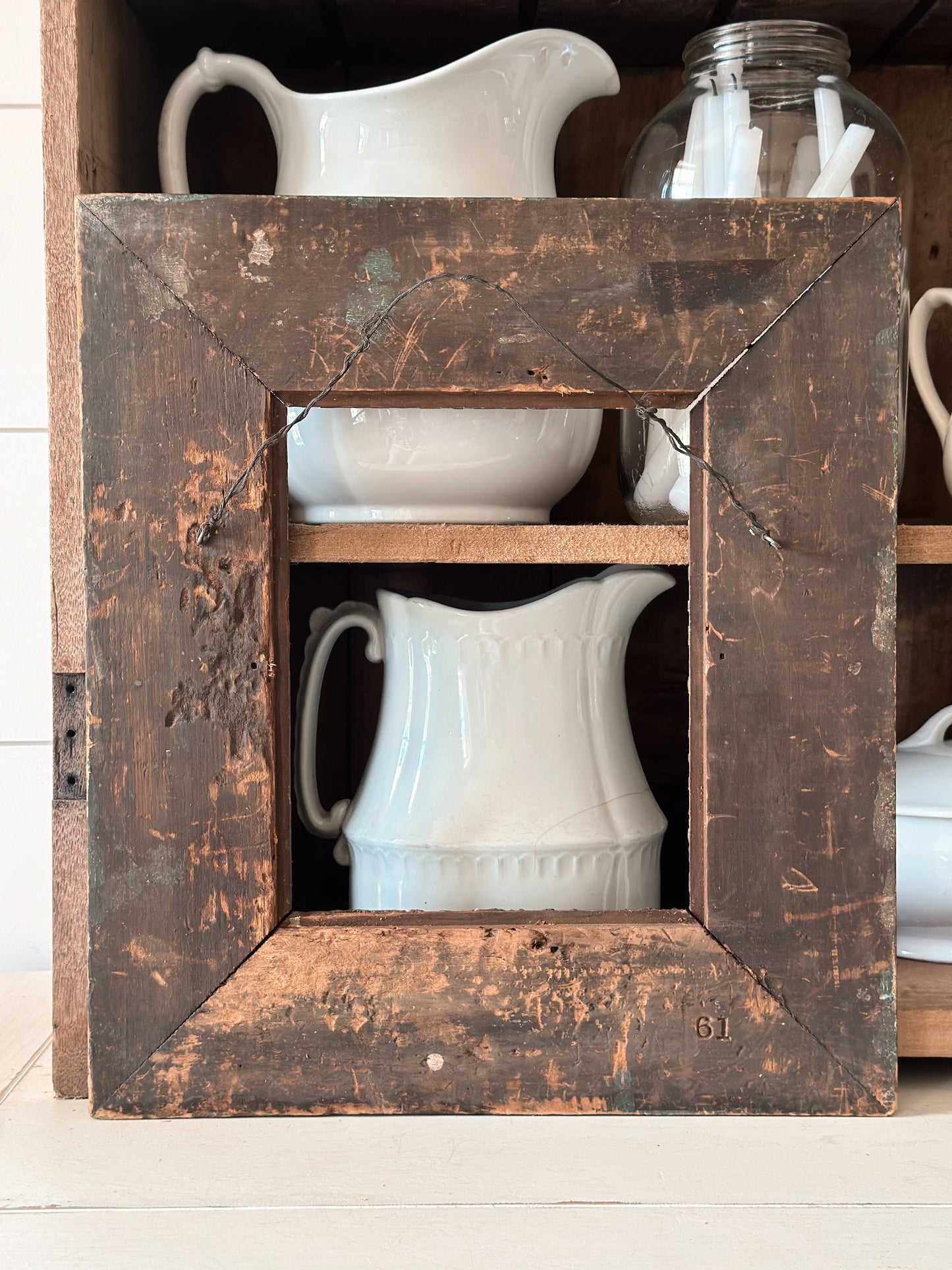 Vintage Floral Wood Frame