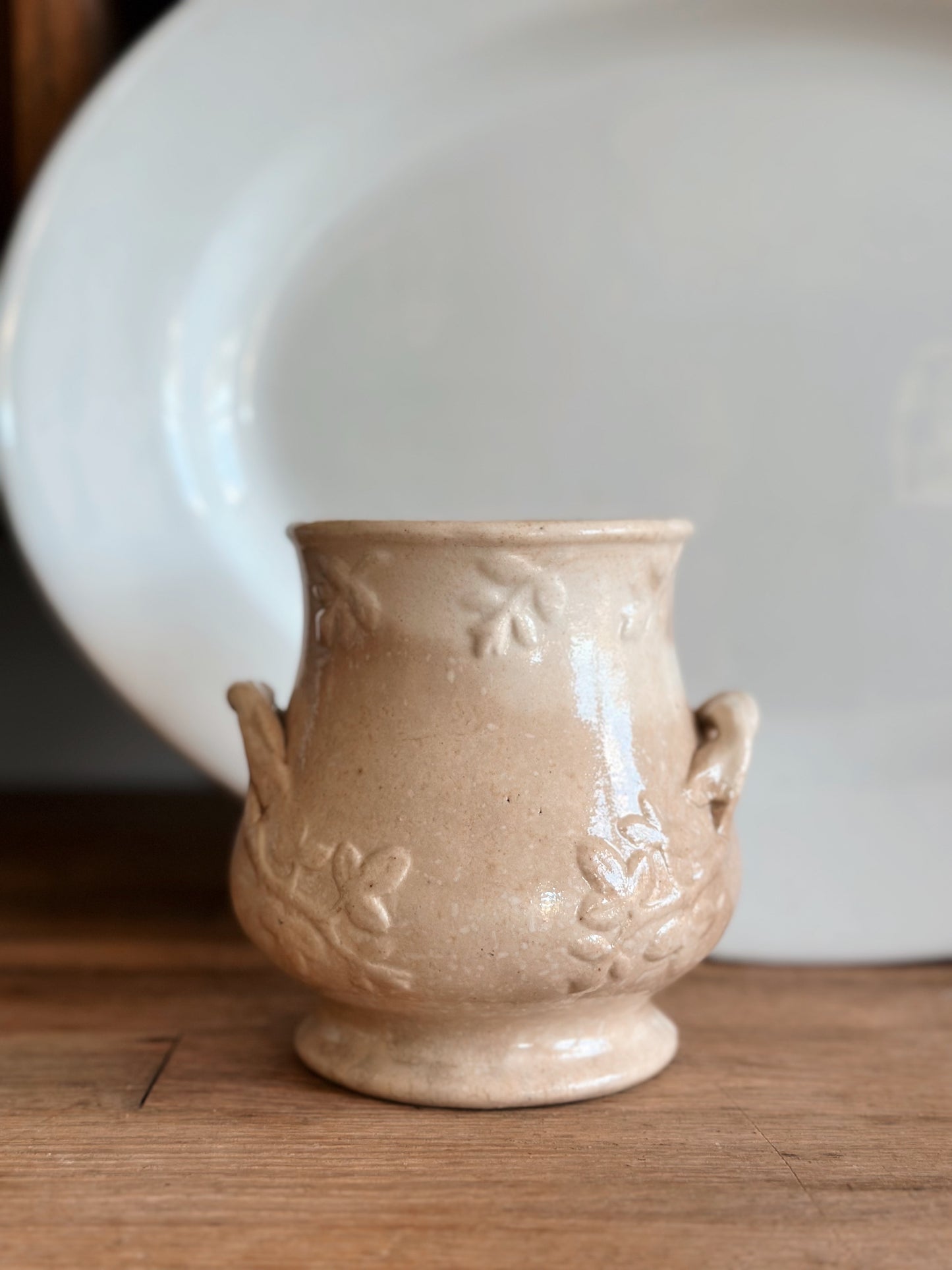 Beautifully Stained Ironstone Sugar Pot