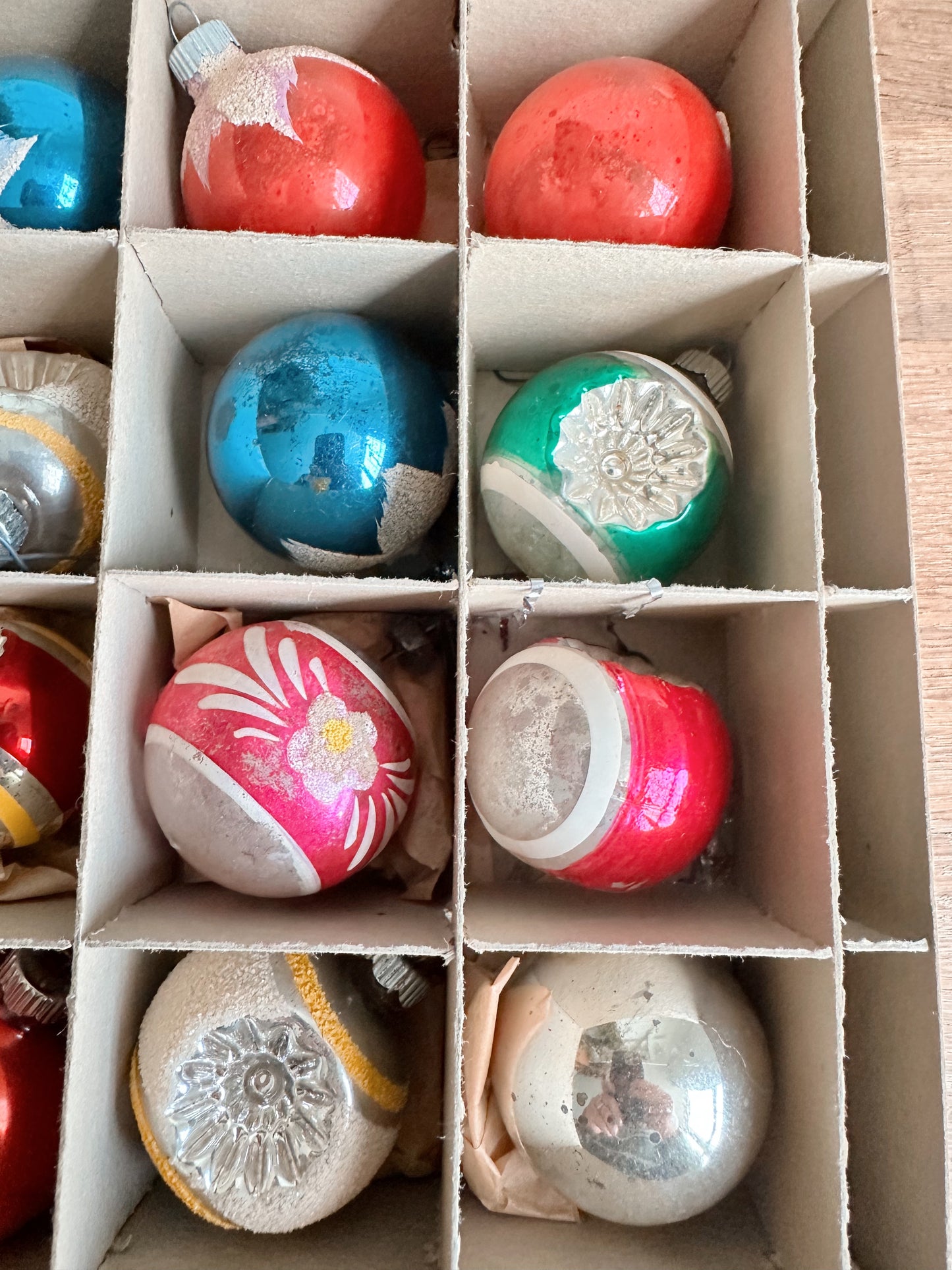 Box of Vintage Shiny Brites