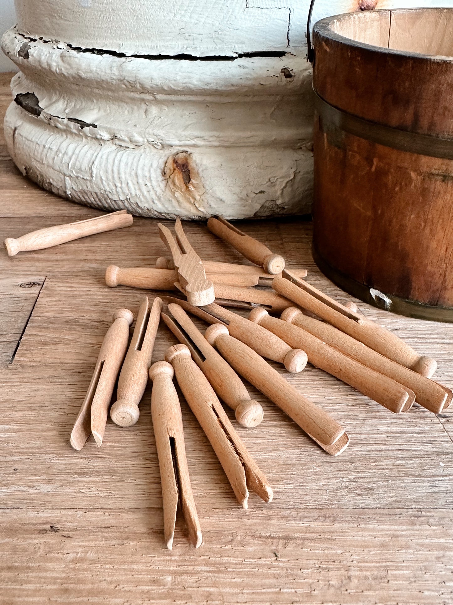 Collection of Antique Miniature Wood Laundry Items