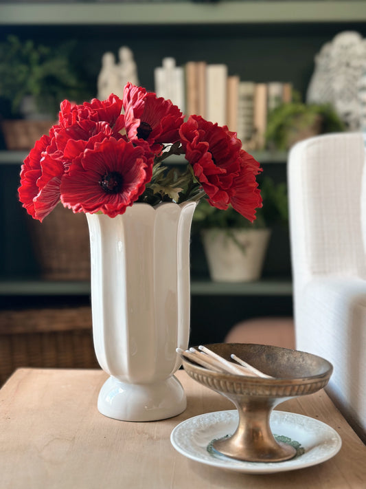 White Scalloped Vase