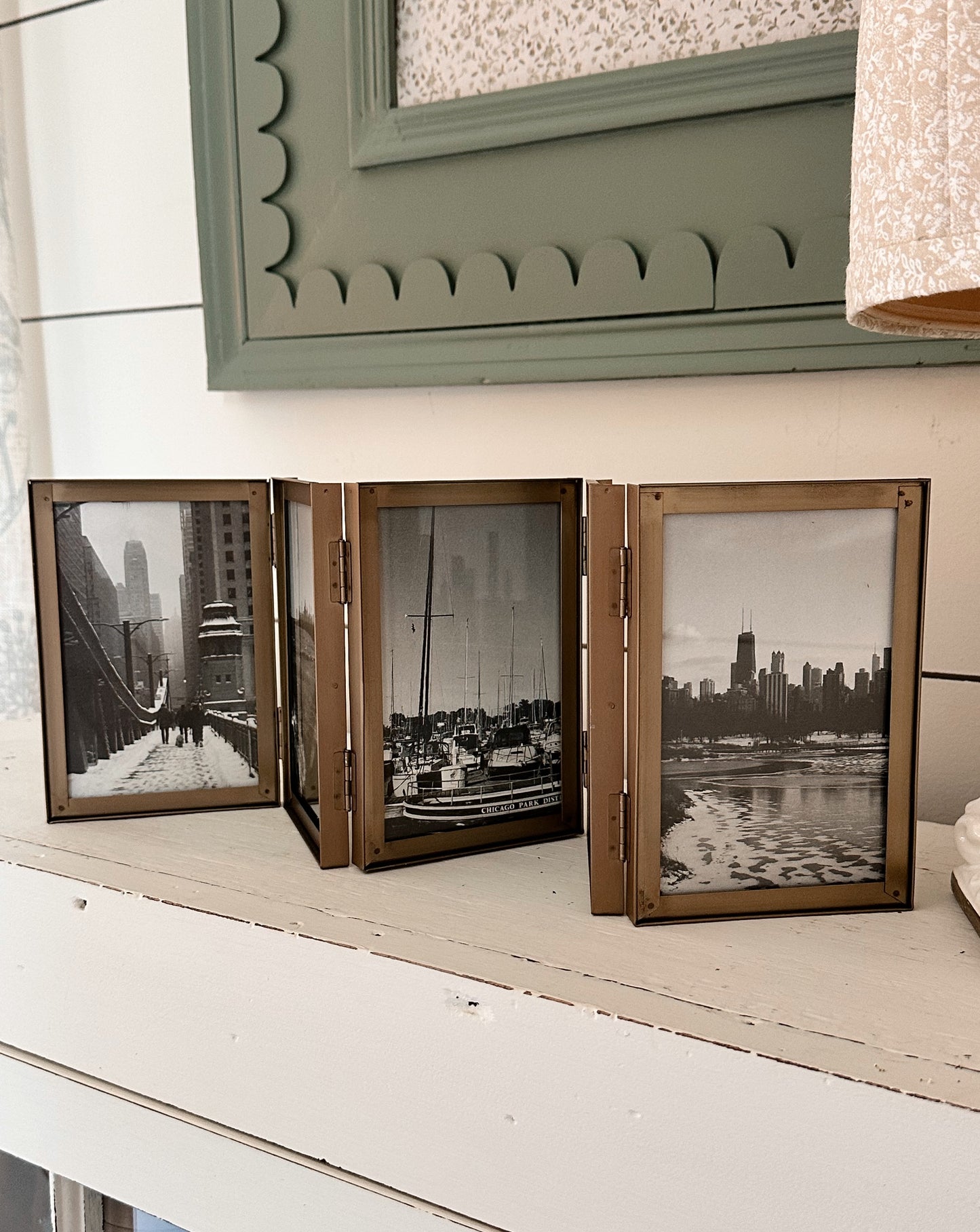 Hinged Golden Brass Photo Frame