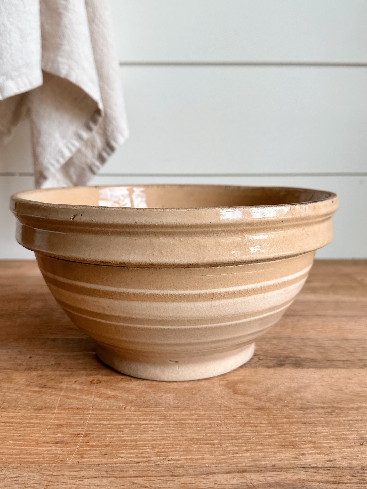 Vintage Banded Stoneware Bowl