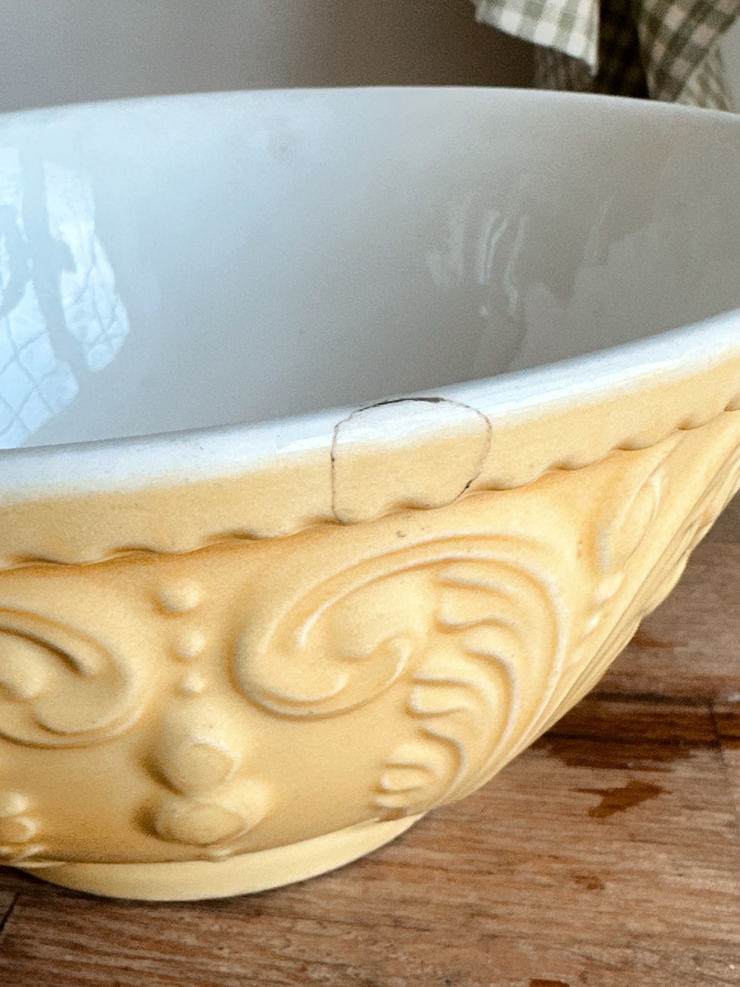 Vintage Yellow Stoneware Bowl