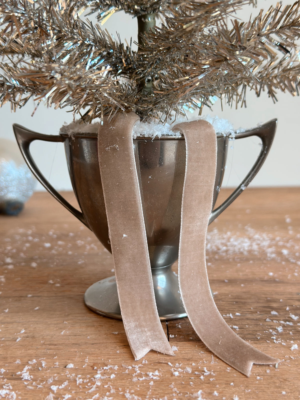 Vintage Silver Plate Sugar Pot Tinsel Tree