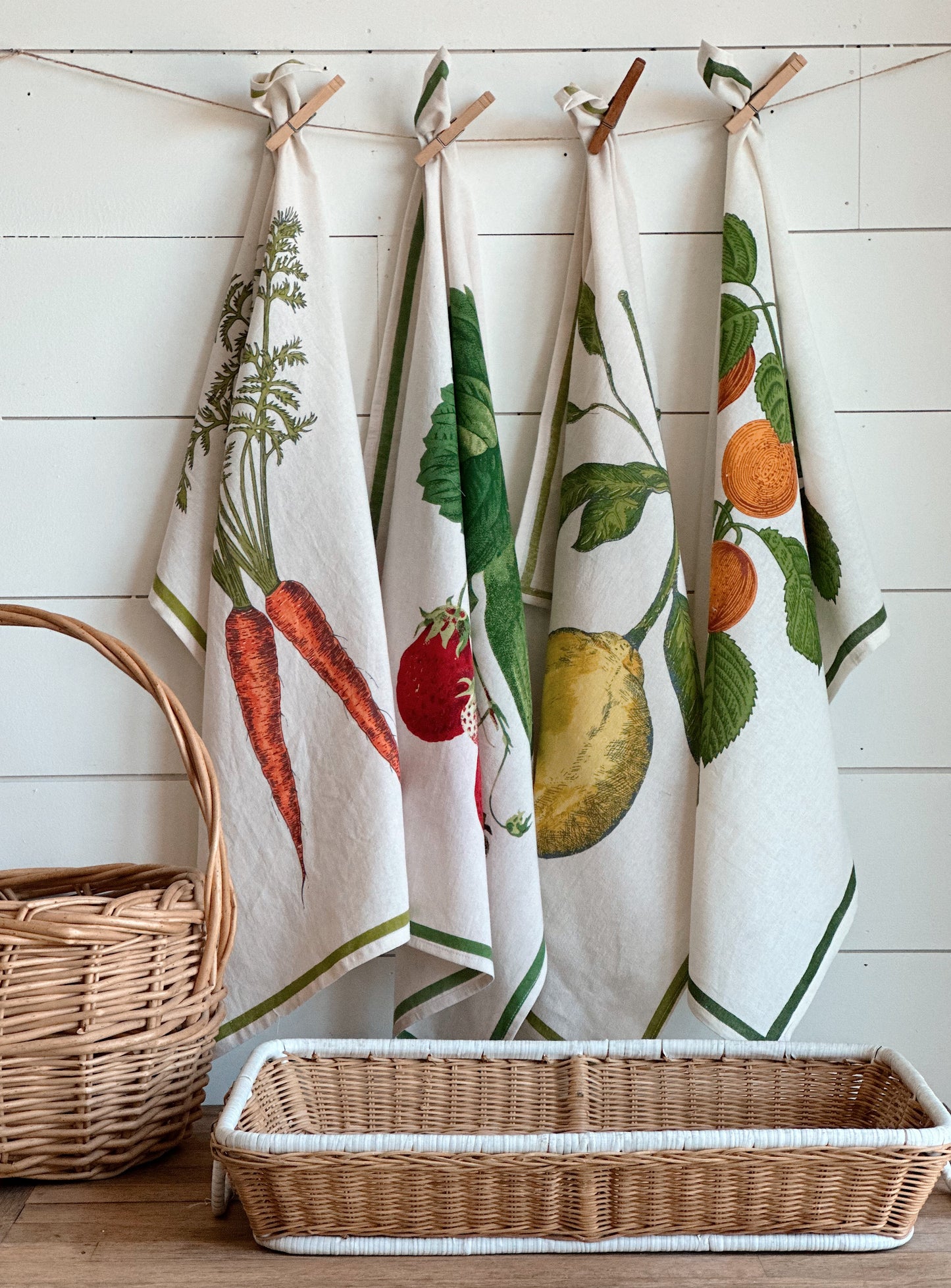 Fruit & Veggie Flour Sack Tea Towels