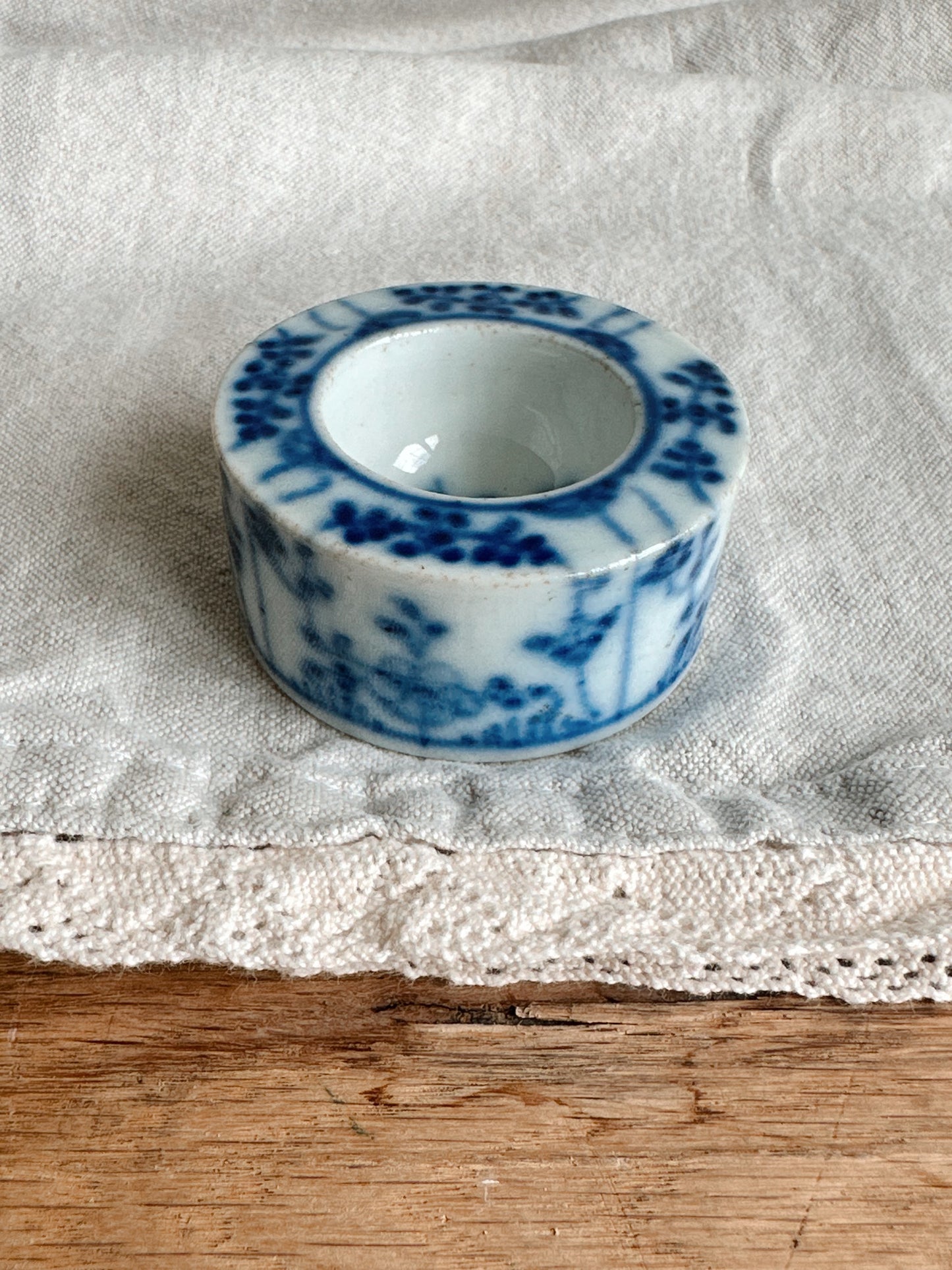 Antique English Onion Ware Salt Cellar