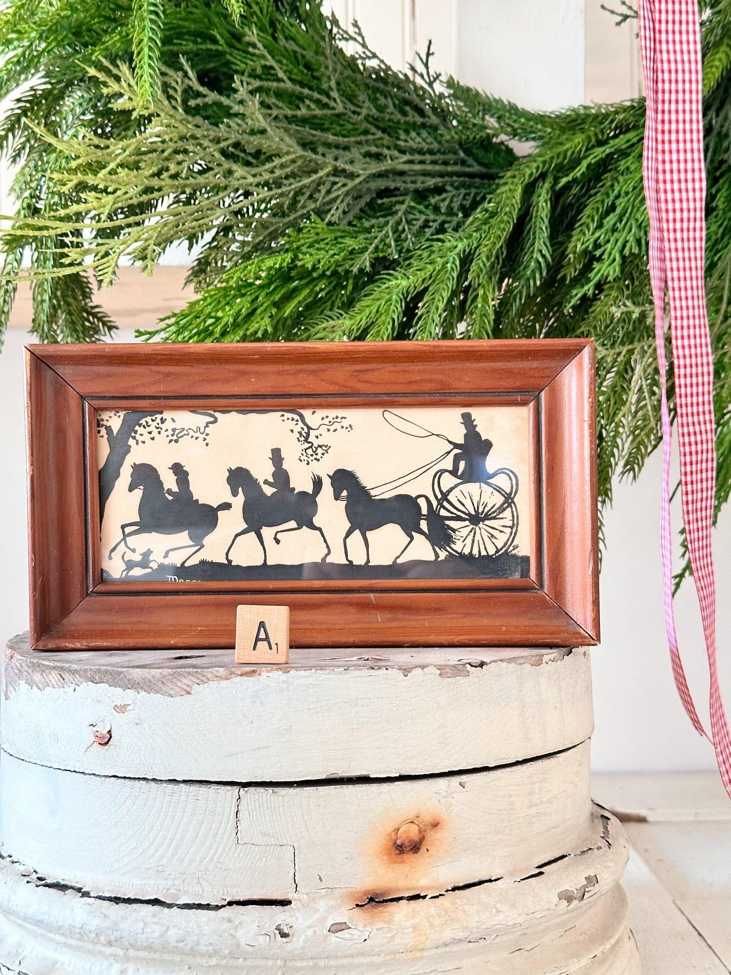 Vintage Horse & Carriage Silhouette