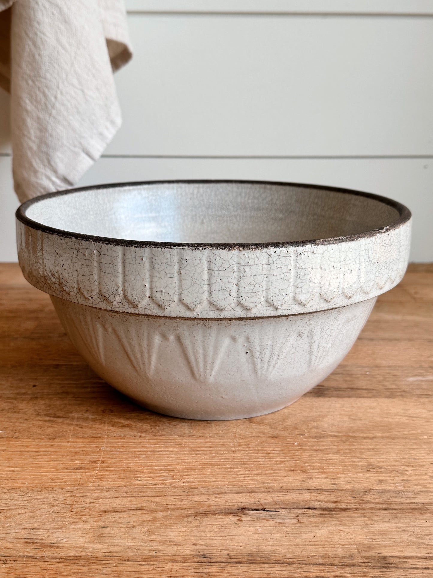 Vintage Picket Fence Stoneware Bowl