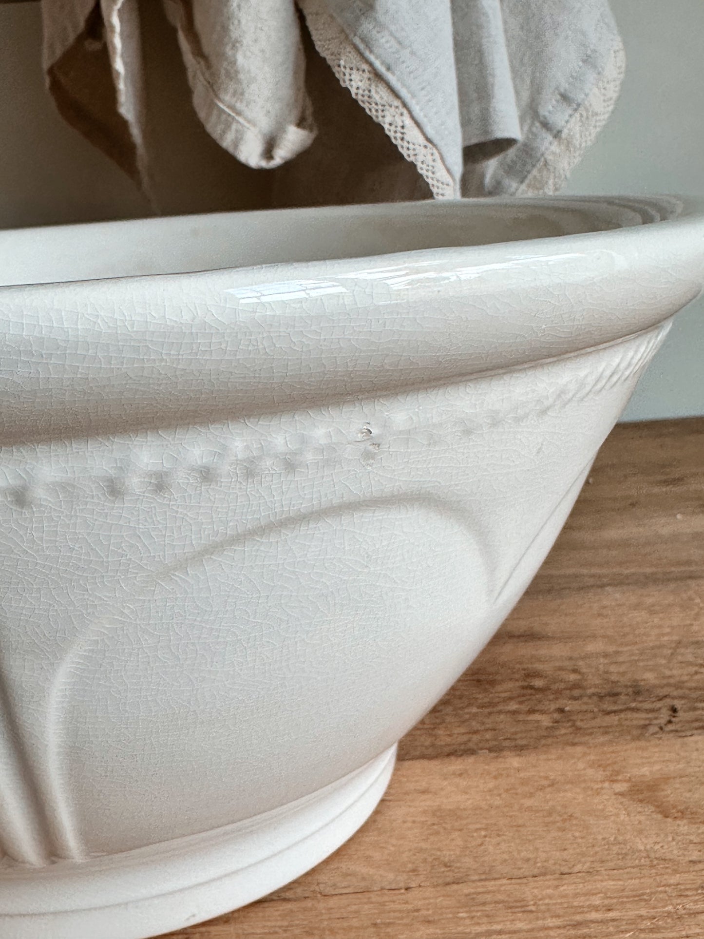 Big Beautiful Vintage Ironstone Heart Bowl