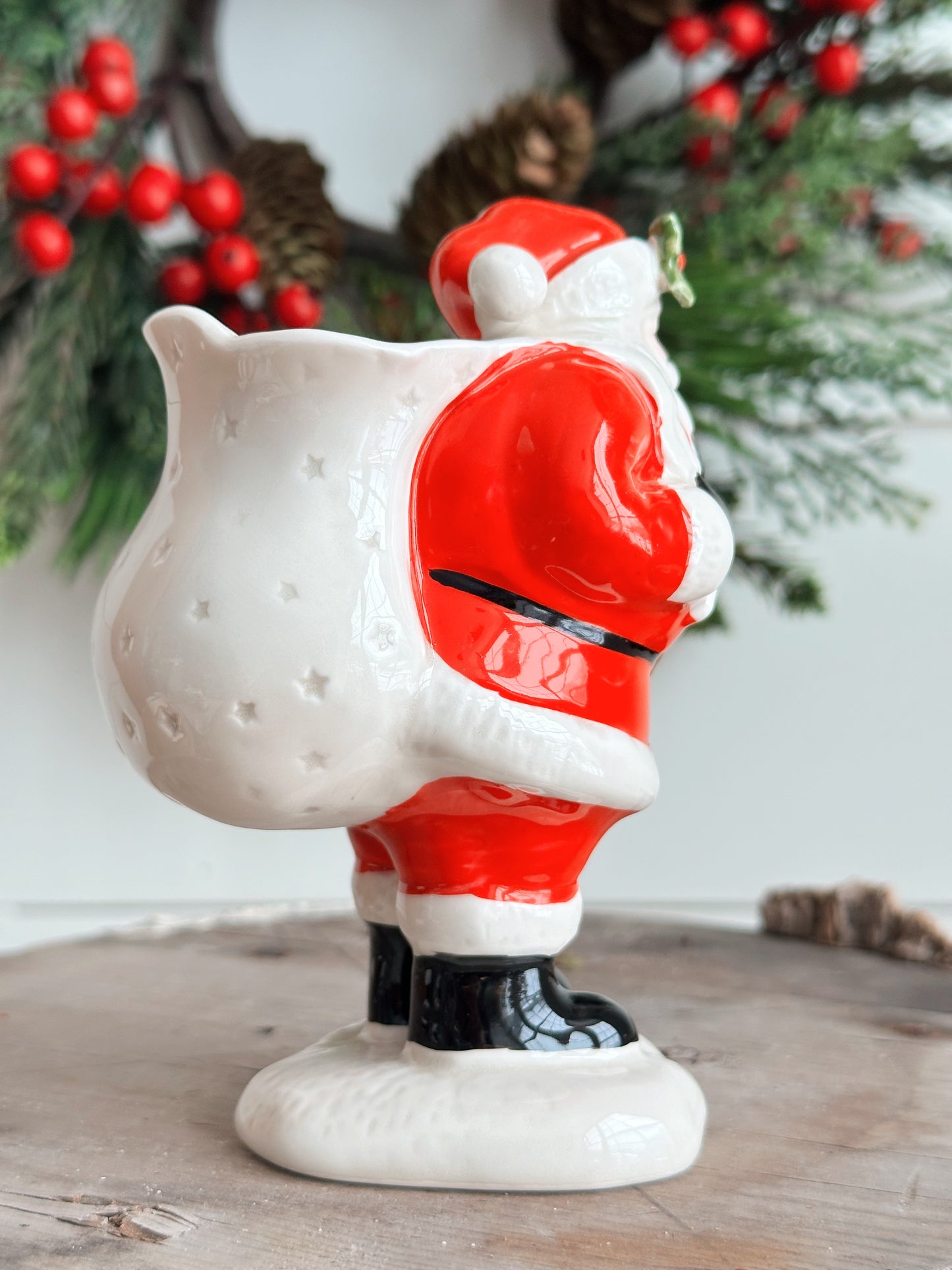 Vintage Fitz & Floyd Santa Vase