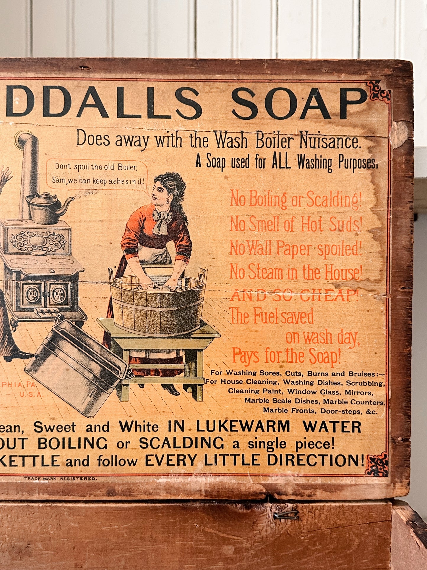 Late 1800s Antique Wood Frank Siddalls Soap Box