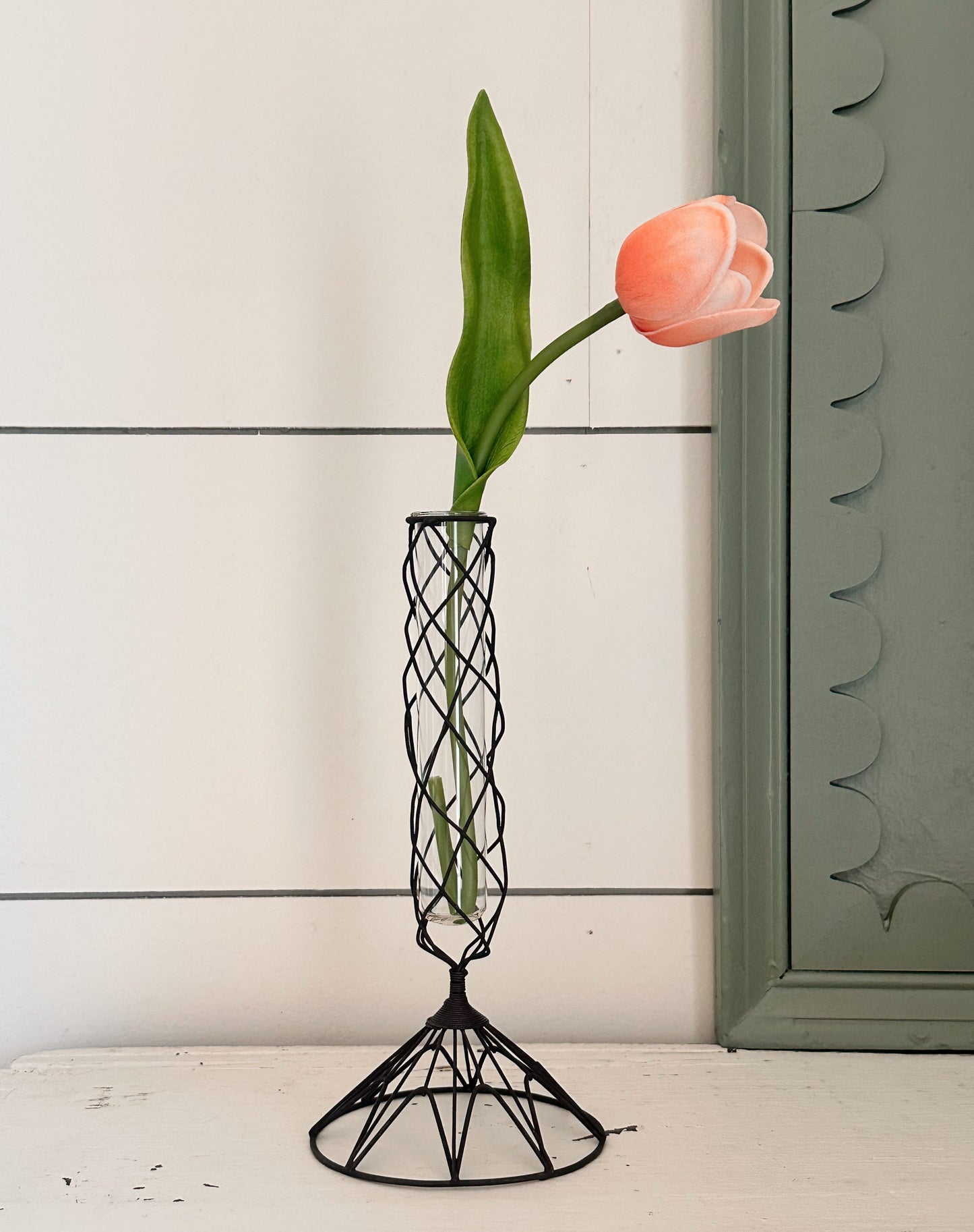 Wire Wrapped Glass Bud Vases