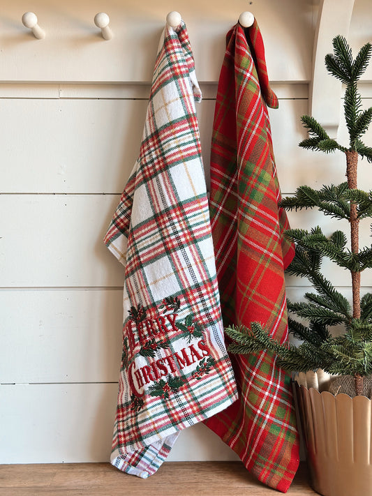 Christmas Plaid Tea Towels