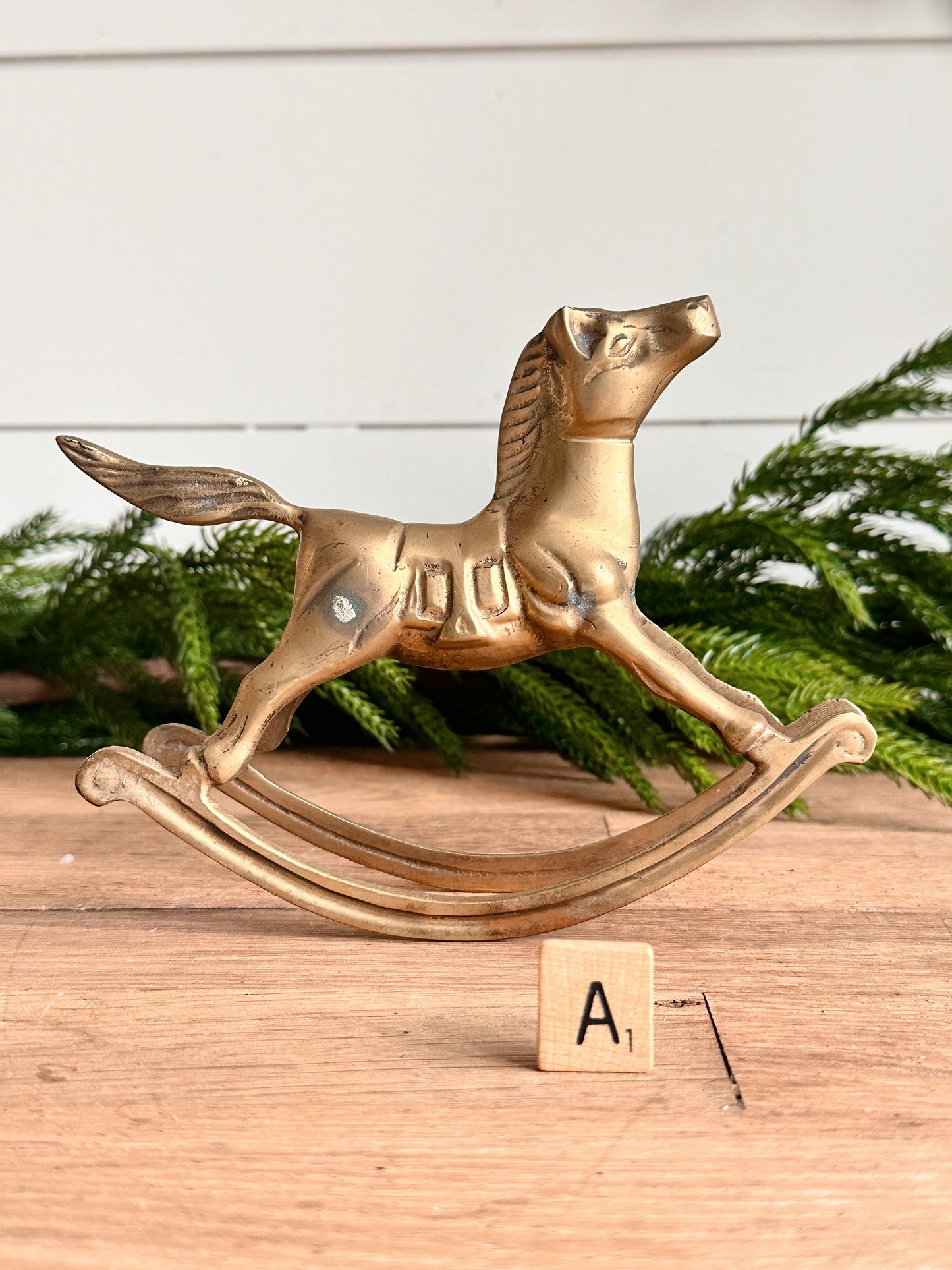 Vintage Brass Rocking Horse