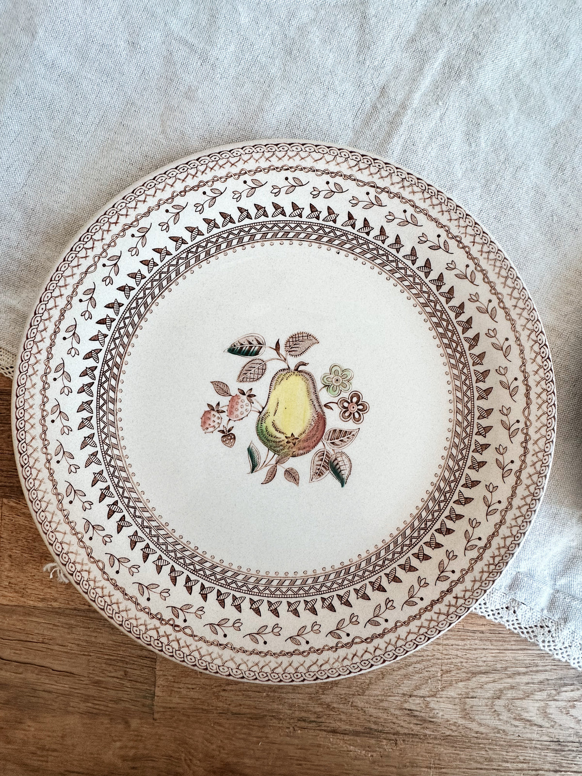 Pair of Vintage Johnson Bros “Fruit Sampler” Dinner Plates