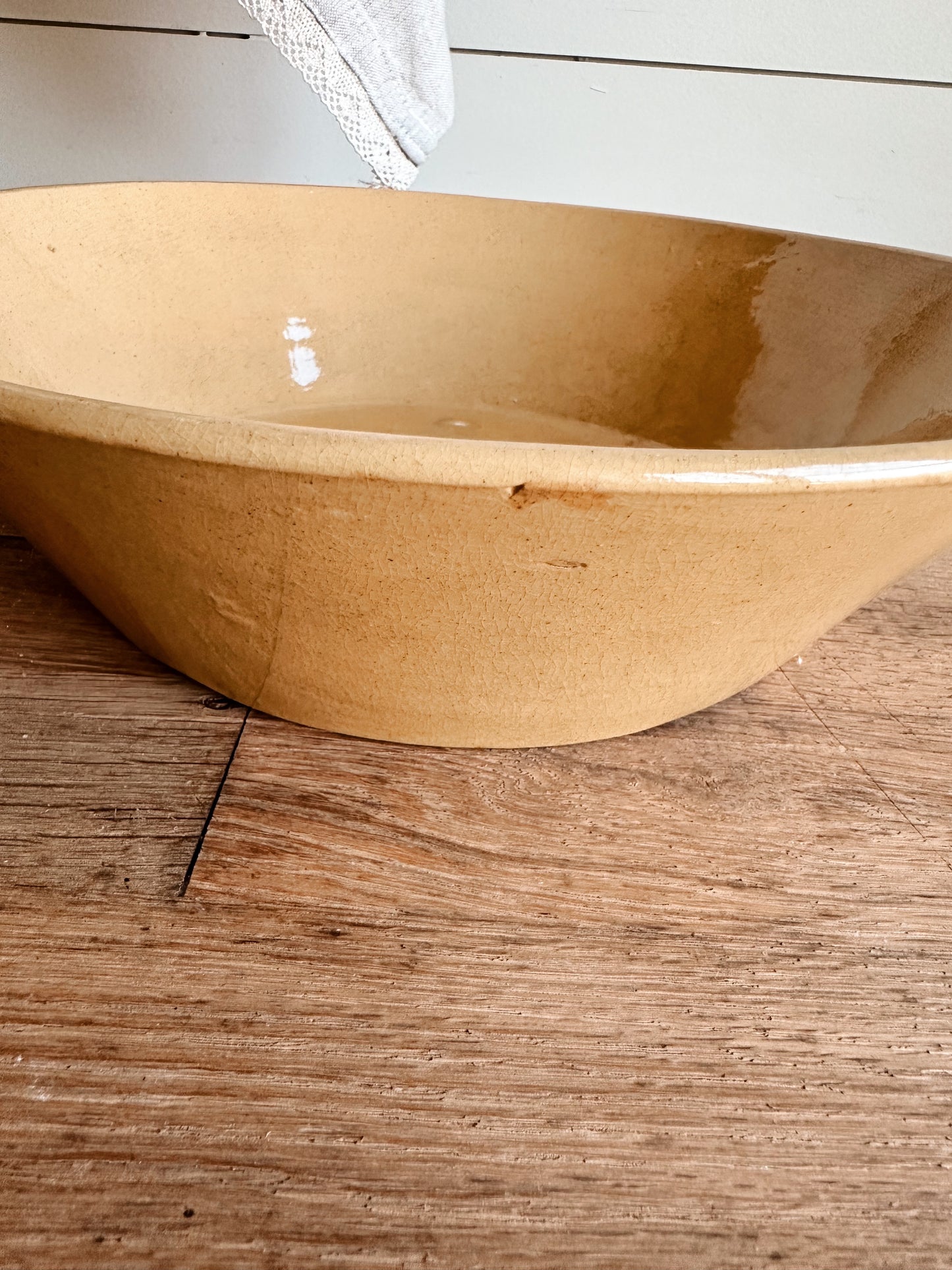 Vintage Yellow Ware Milk Pan