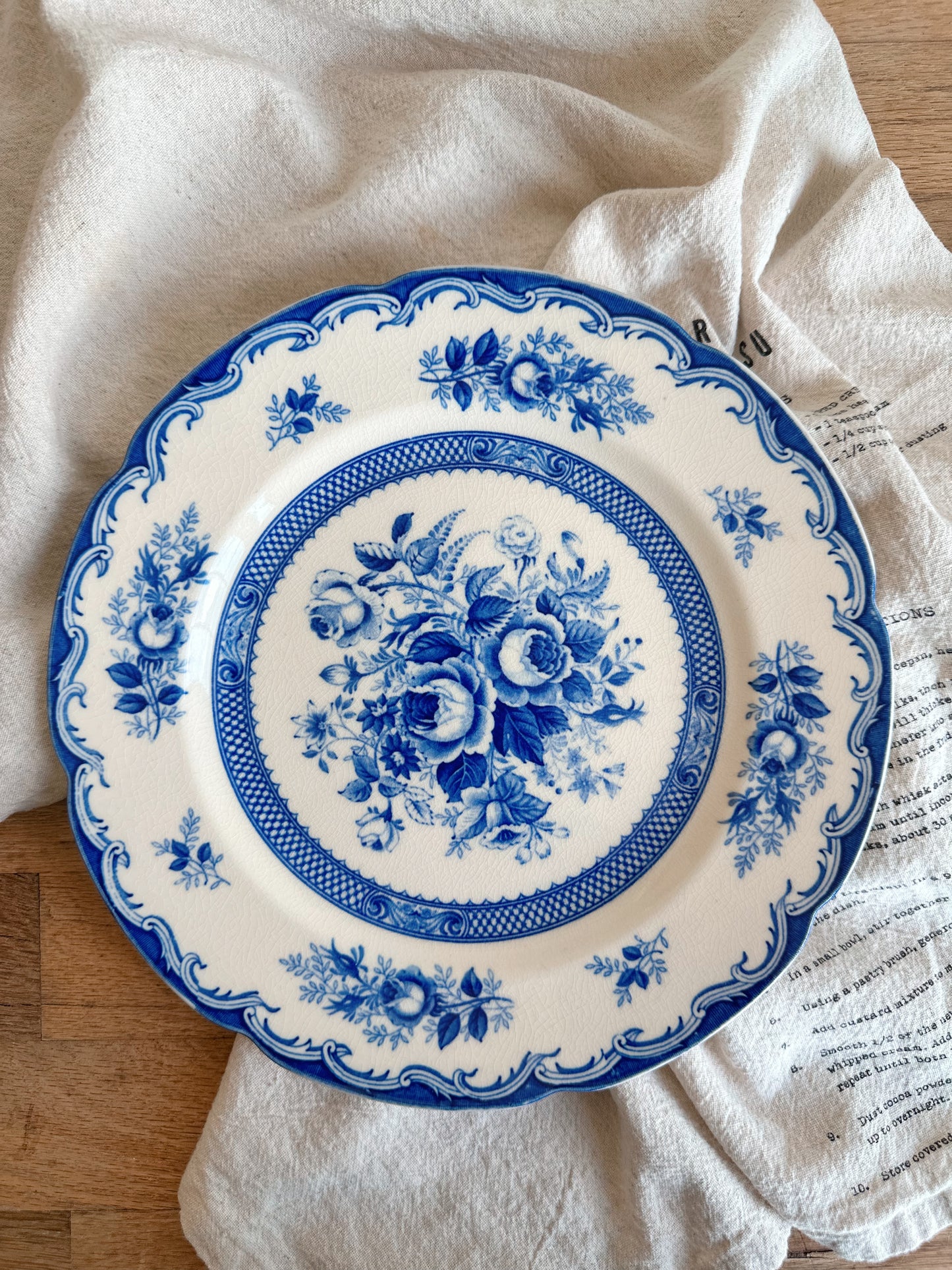 Pair of Vintage Blue & White Transferware Plates