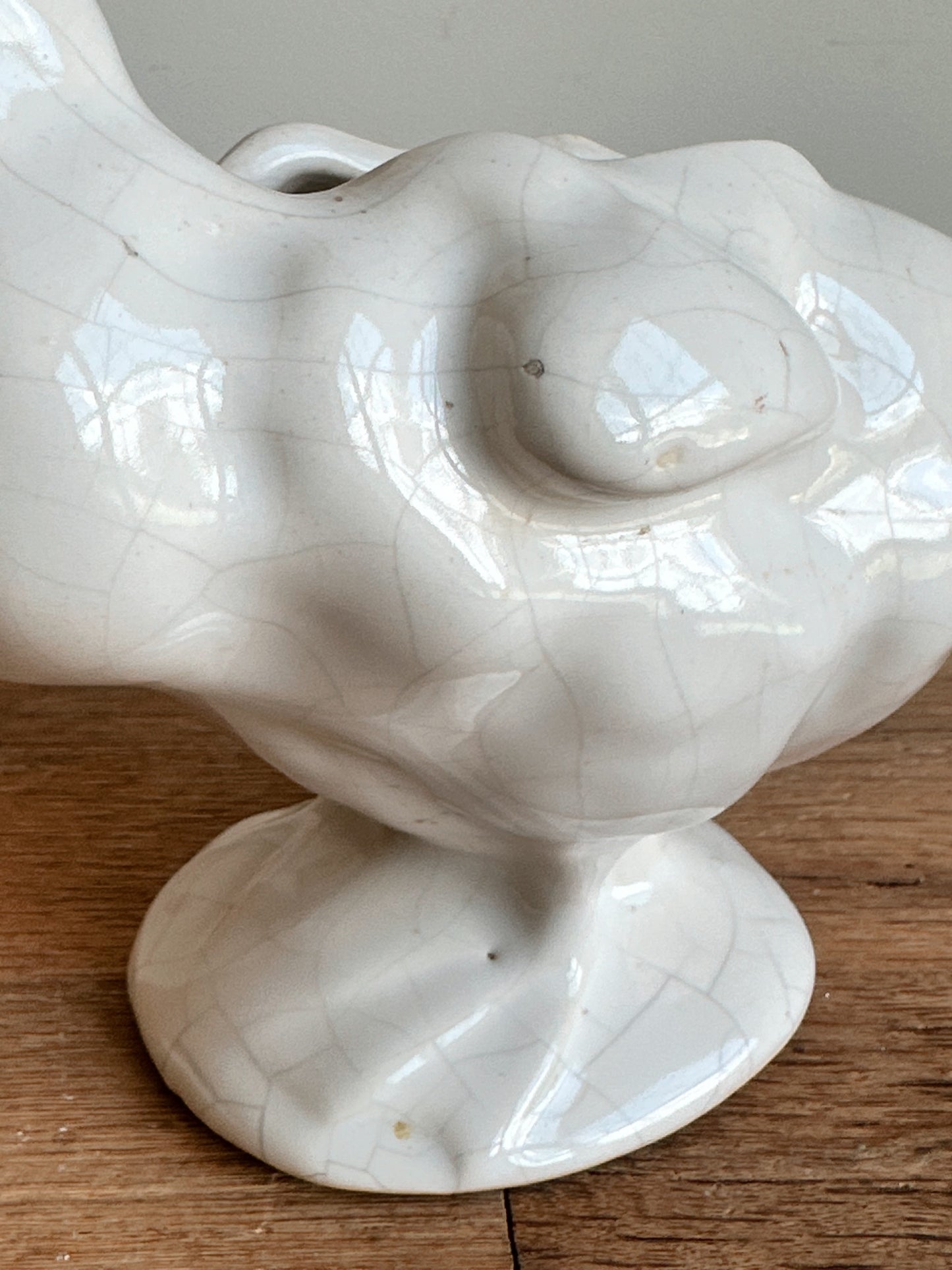 Vintage Crackled Duck Planter