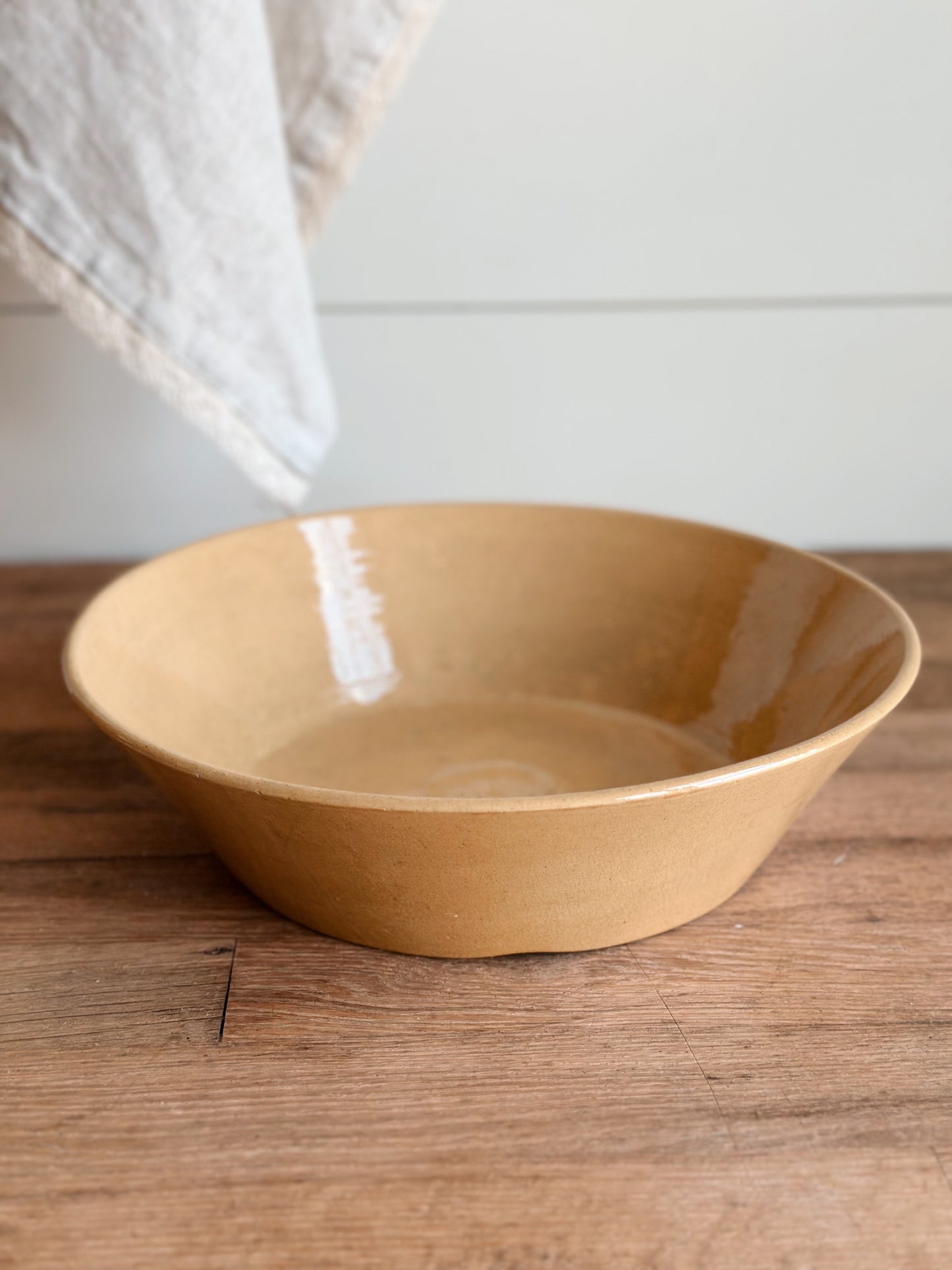 Vintage Yellow Ware Milk Pan