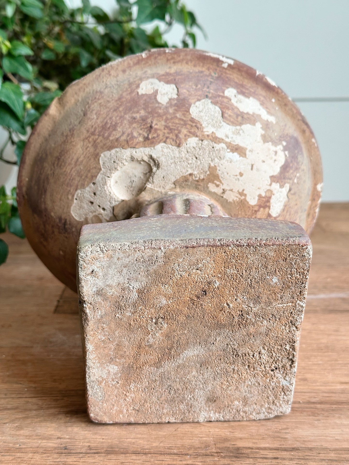 Found Petite Weathered Concrete Birdbath