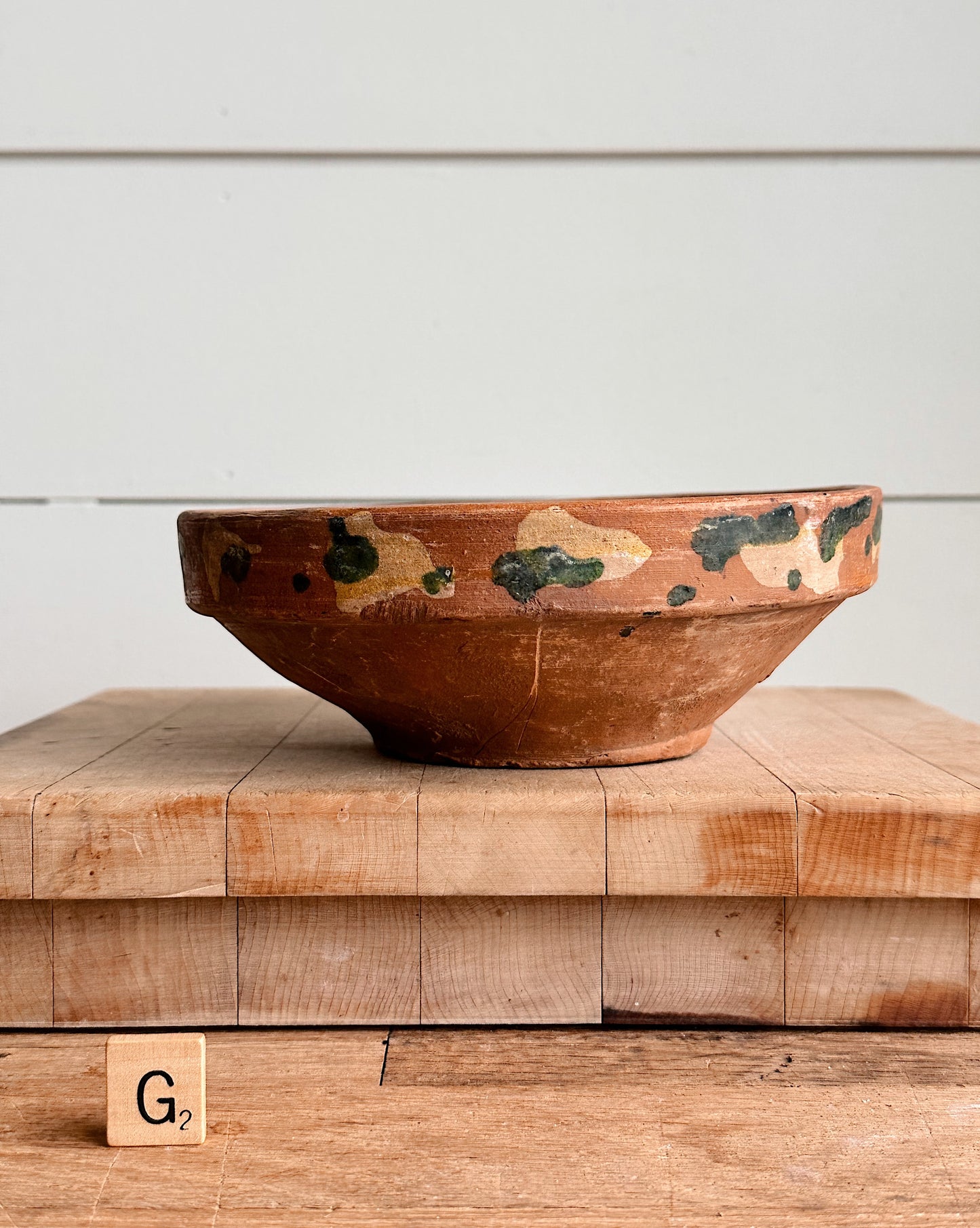 Vintage Hand Painted Clay Bowls