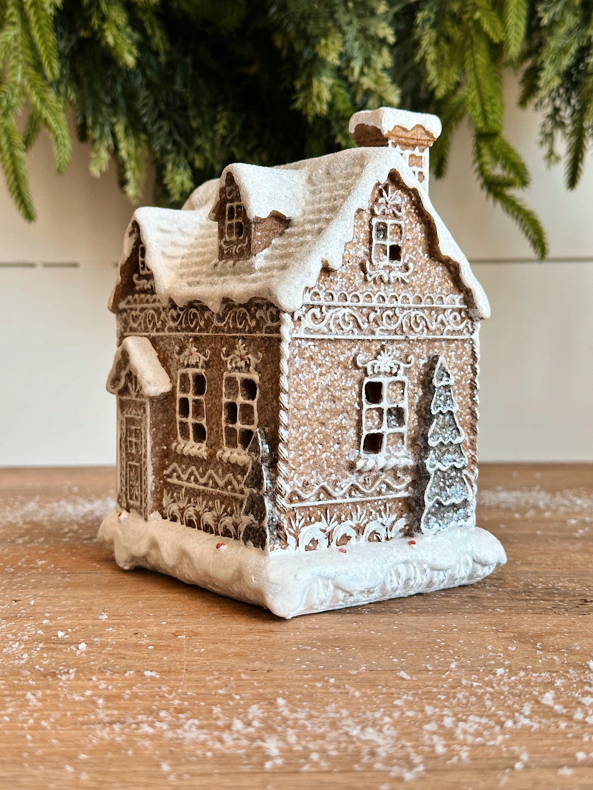Sugared Light Up Gingerbread Cottage