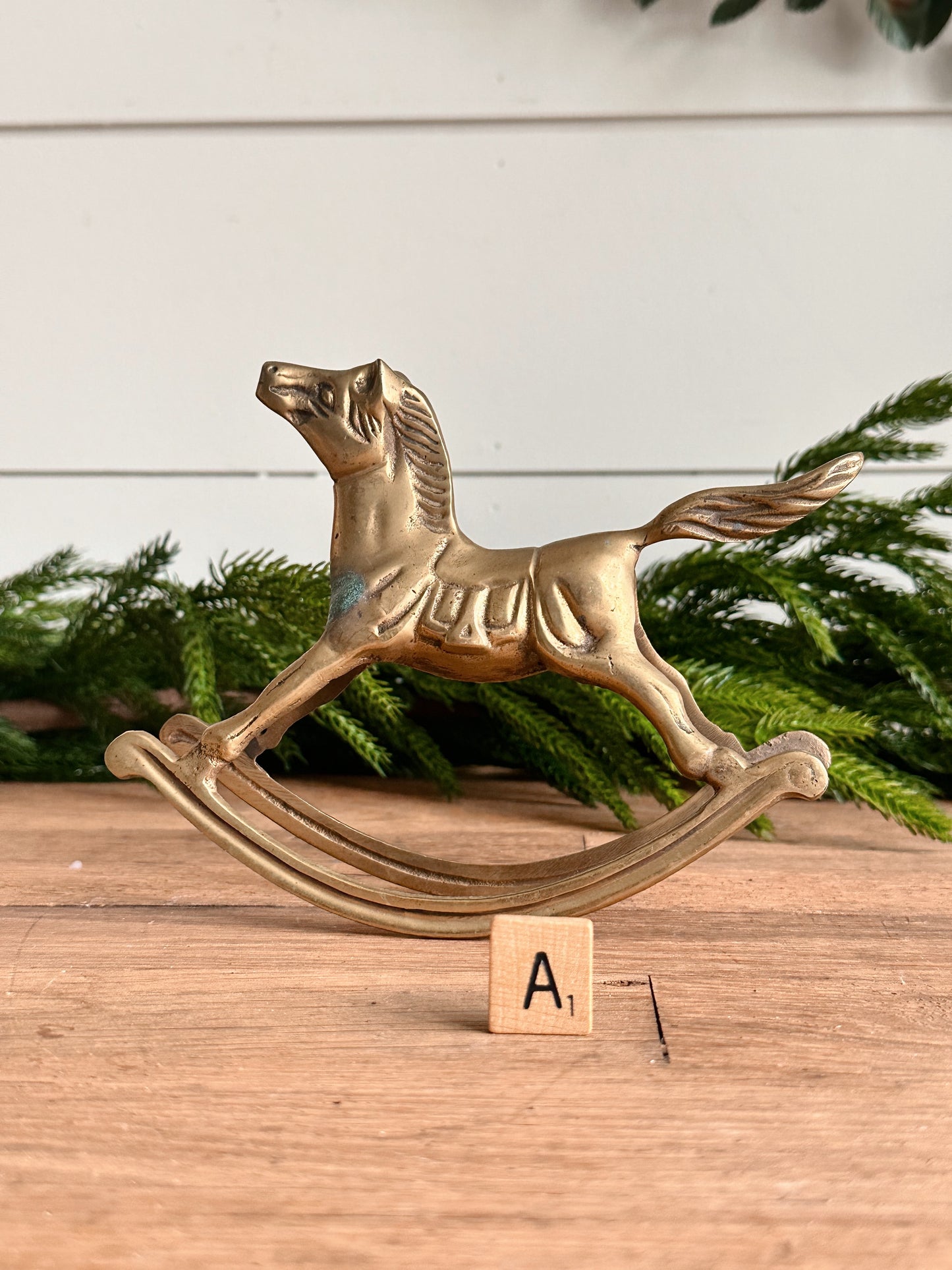 Vintage Brass Rocking Horse