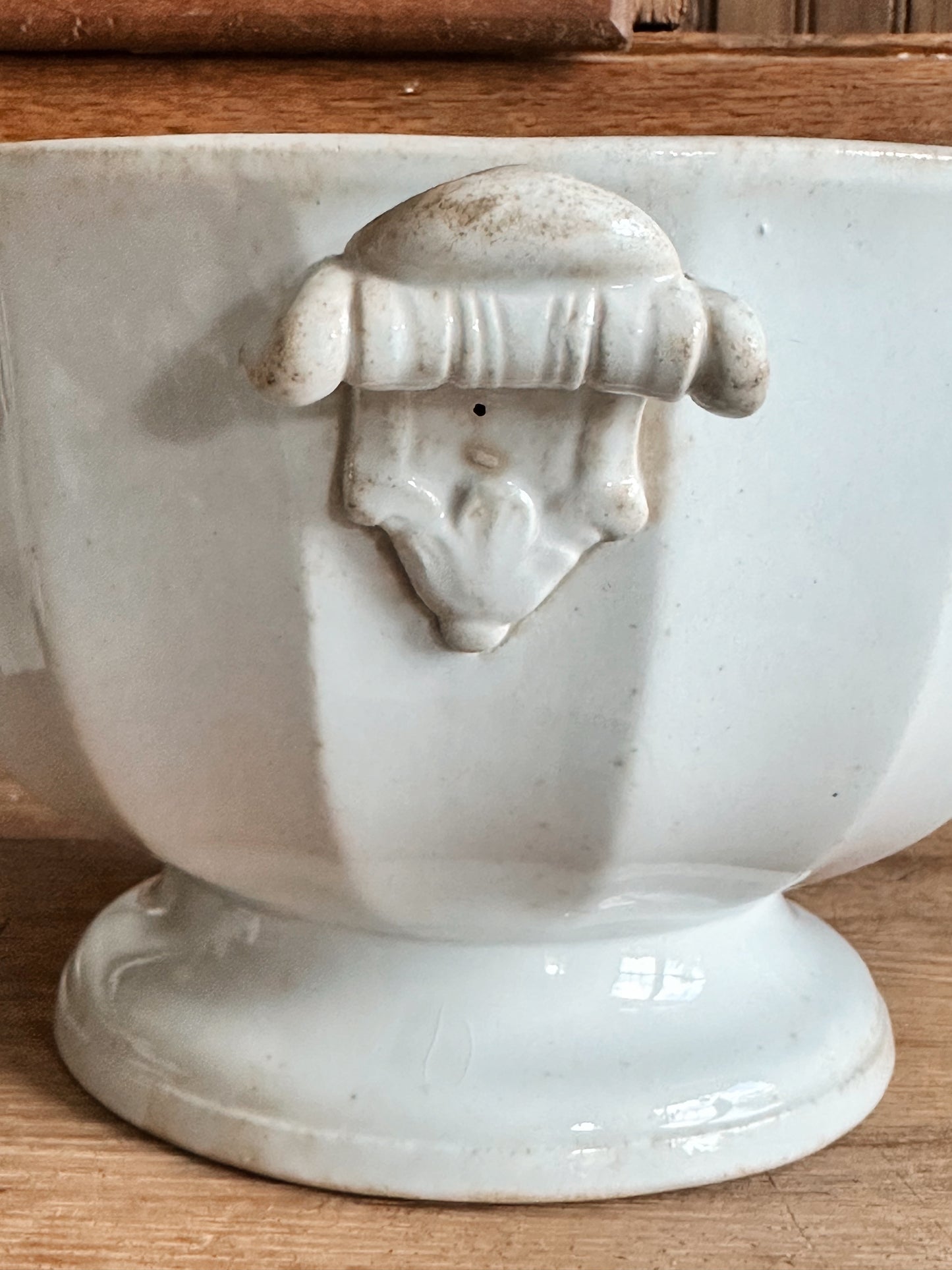 Antique Jacob Furnival Ironstone Punch Bowl & Lid