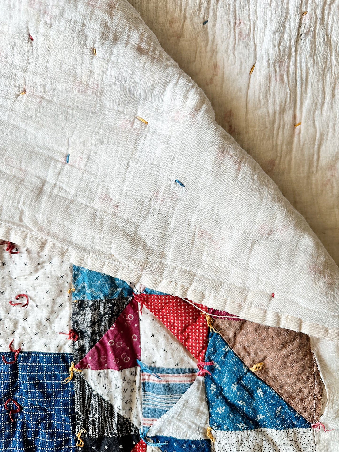 Vintage Handtied Patchwork Quilt