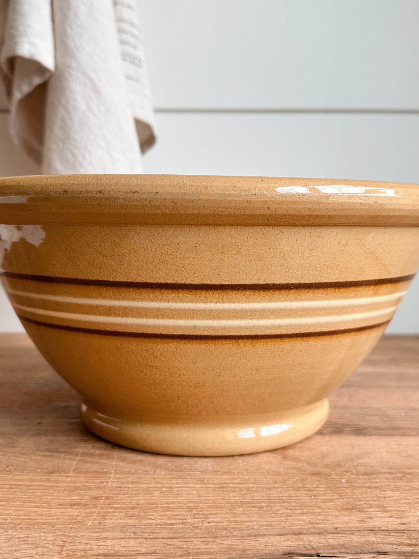 Large Vintage Yellow Ware Mixing Bowl