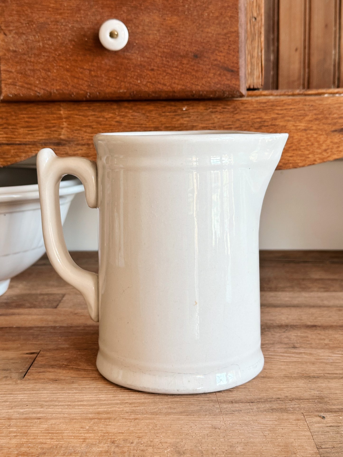 Vintage Ironstone Milk Pitcher (with special note on the bottom)