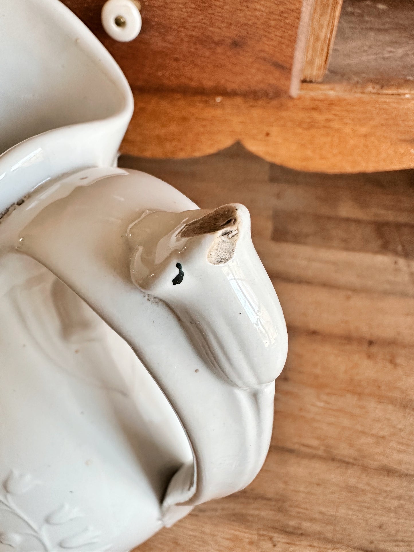 Anthony Shaw Ironstone Pitcher, Lily of the Valley Pattern