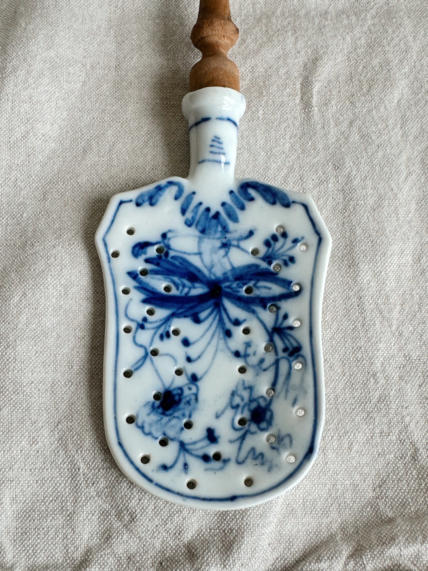 Antique Onion Ware Slotted Server