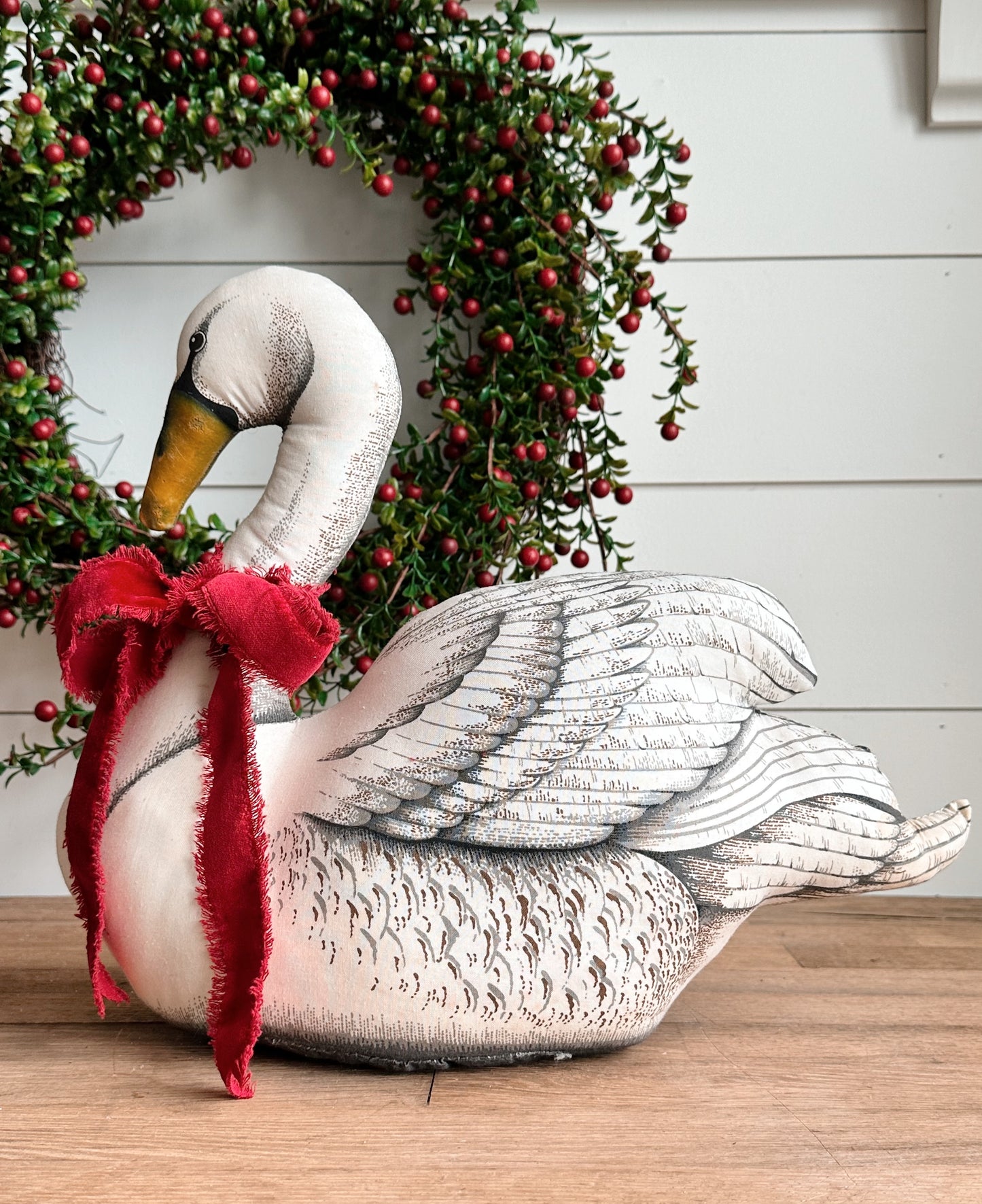 Vintage Handmade Stuffed Swan
